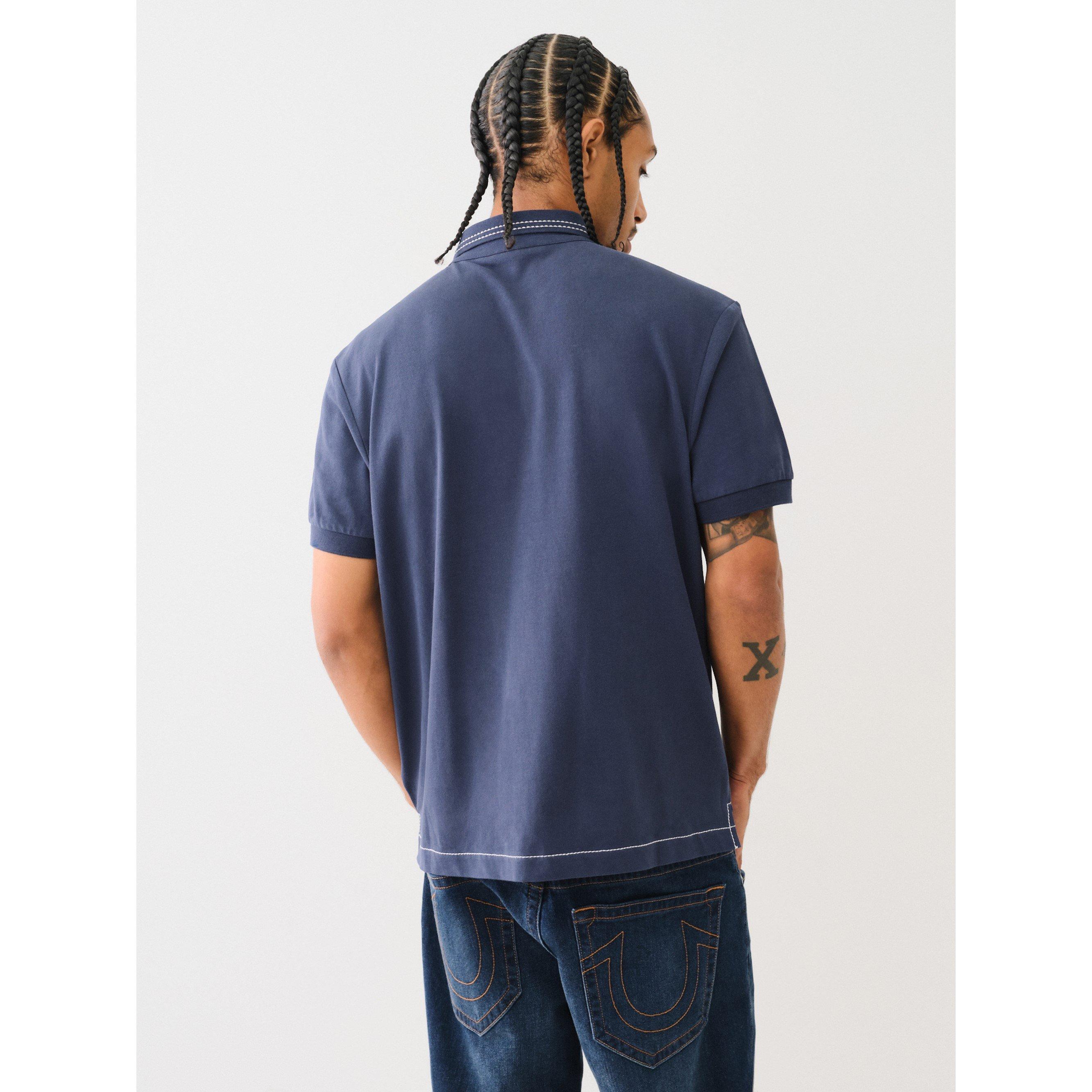 Kjole Blå - True Religion - Big T Embroidered Polo Shirt - 2
