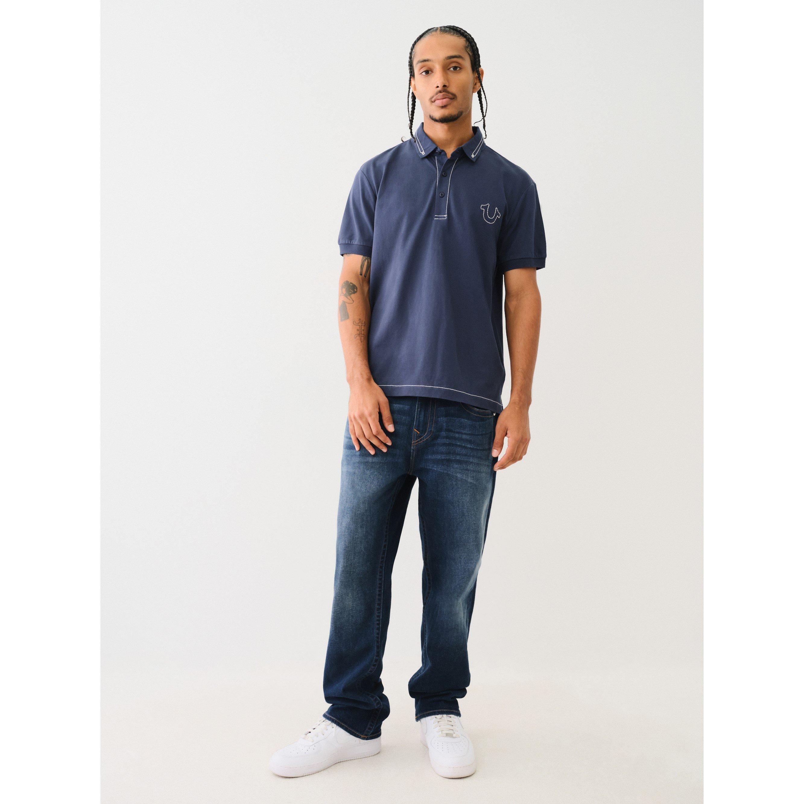 Kjole Blå - True Religion - Big T Embroidered Polo Shirt - 4