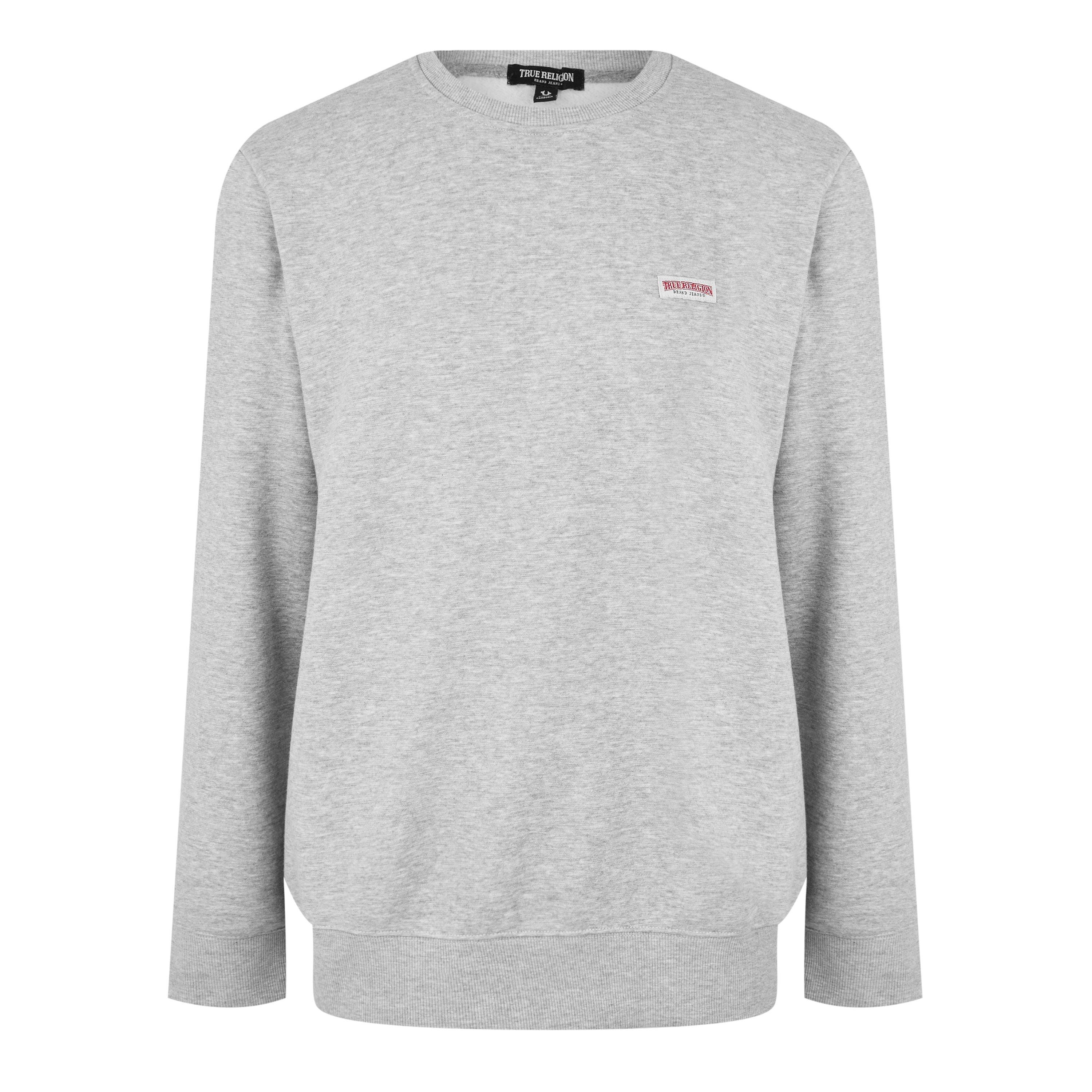 Grau - True Religion - Men's Original Logo Crew-neck Sweatshirt - 7
