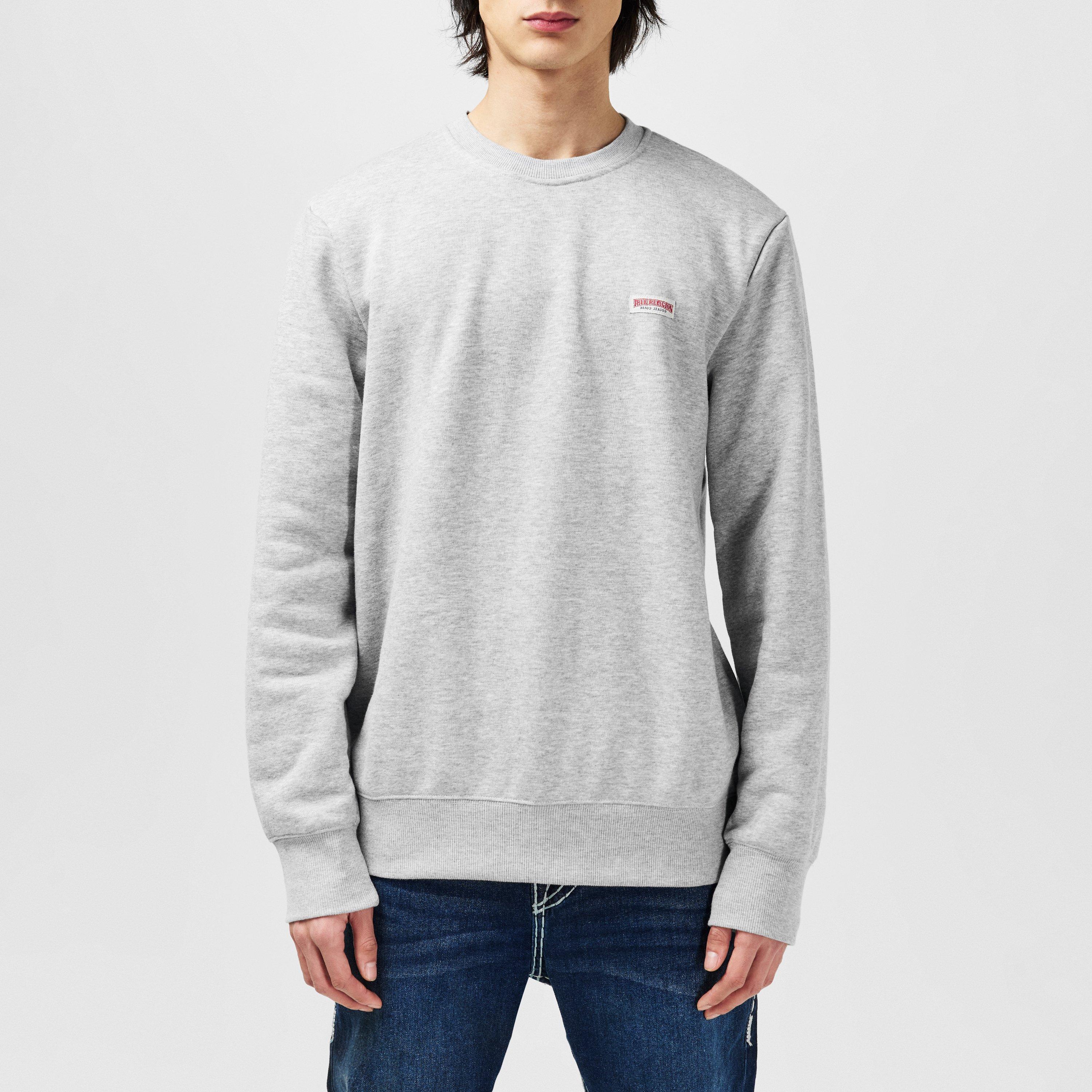 Grau - True Religion - Men's Original Logo Crew-neck Sweatshirt - 3