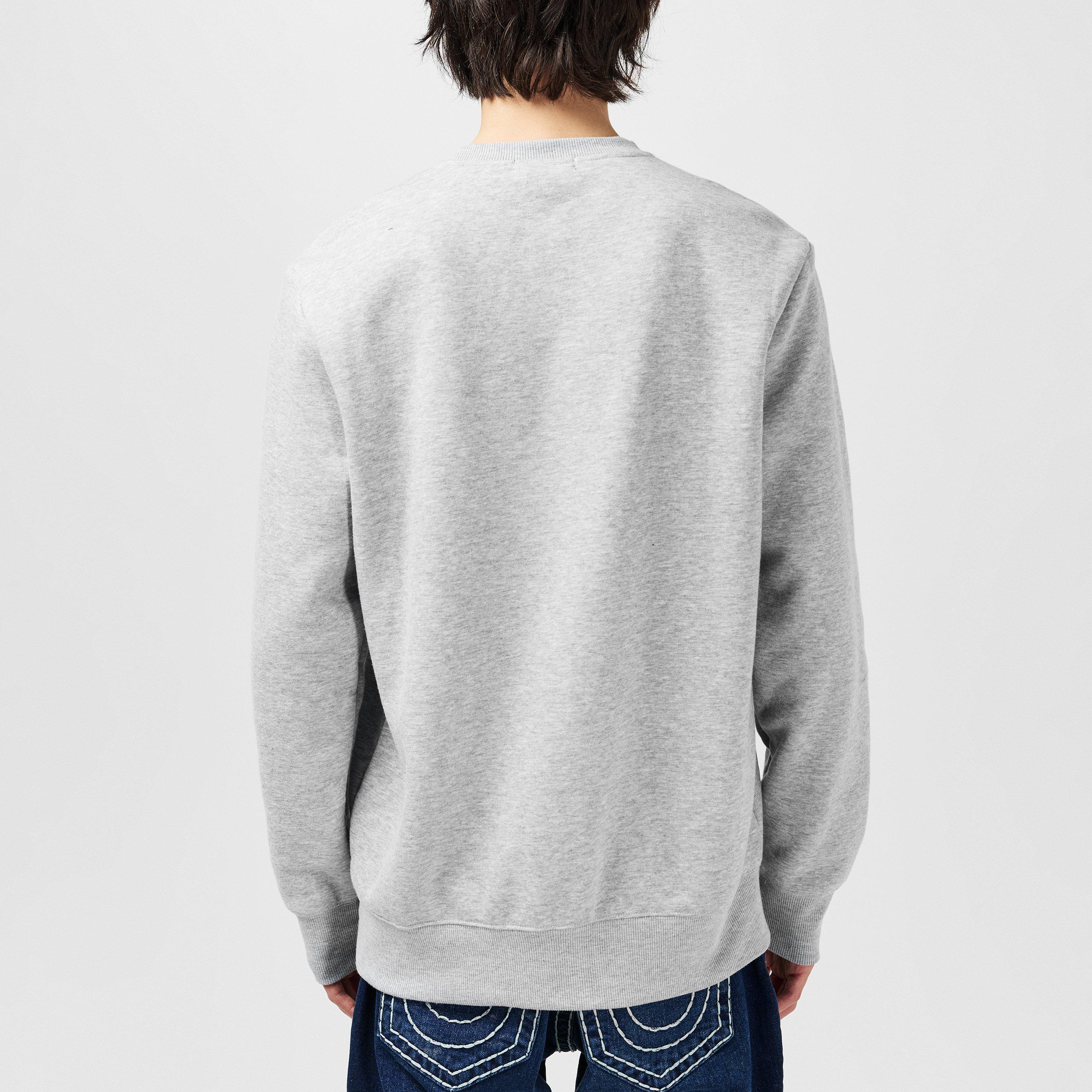 Grau - True Religion - Men's Original Logo Crew-neck Sweatshirt - 4