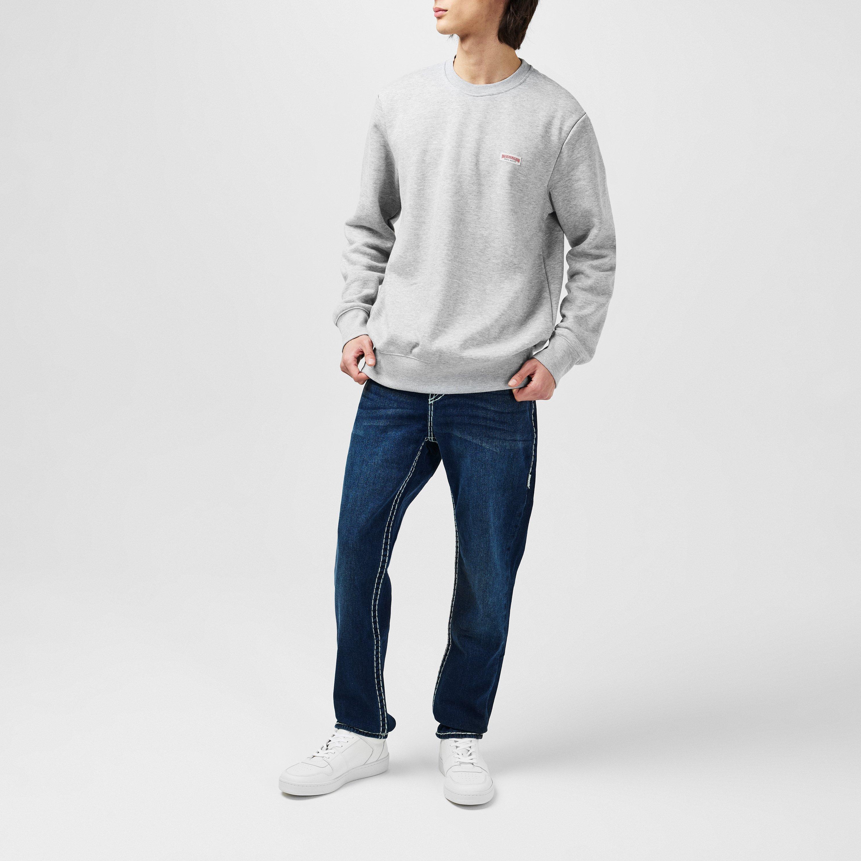 Grau - True Religion - Men's Original Logo Crew-neck Sweatshirt - 6