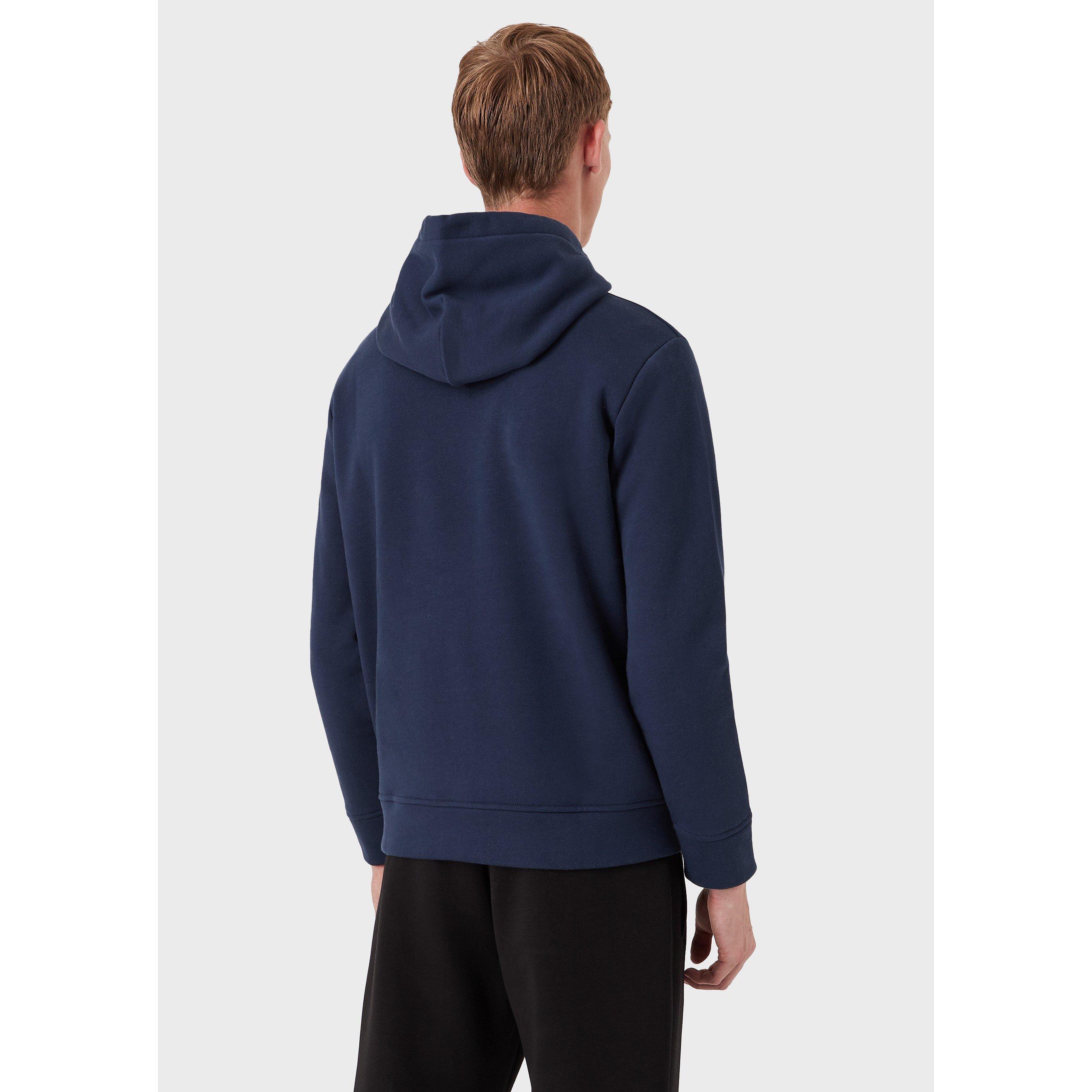 Royal Blue - Emporio Armani - Men's Log Patch Hoodie - 3