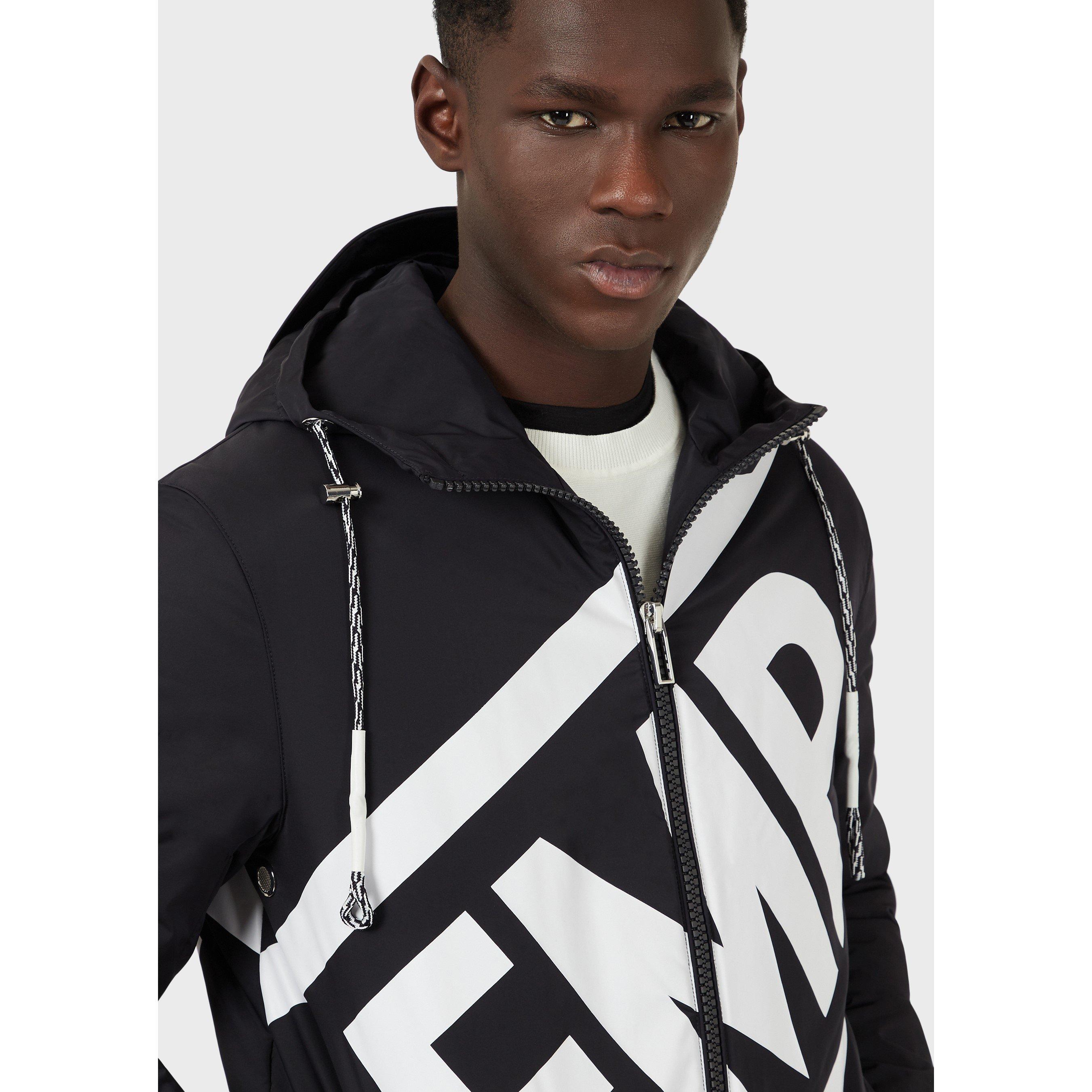 Navy Blue - Emporio Armani - Men's Logo Zip Hoodie - 2