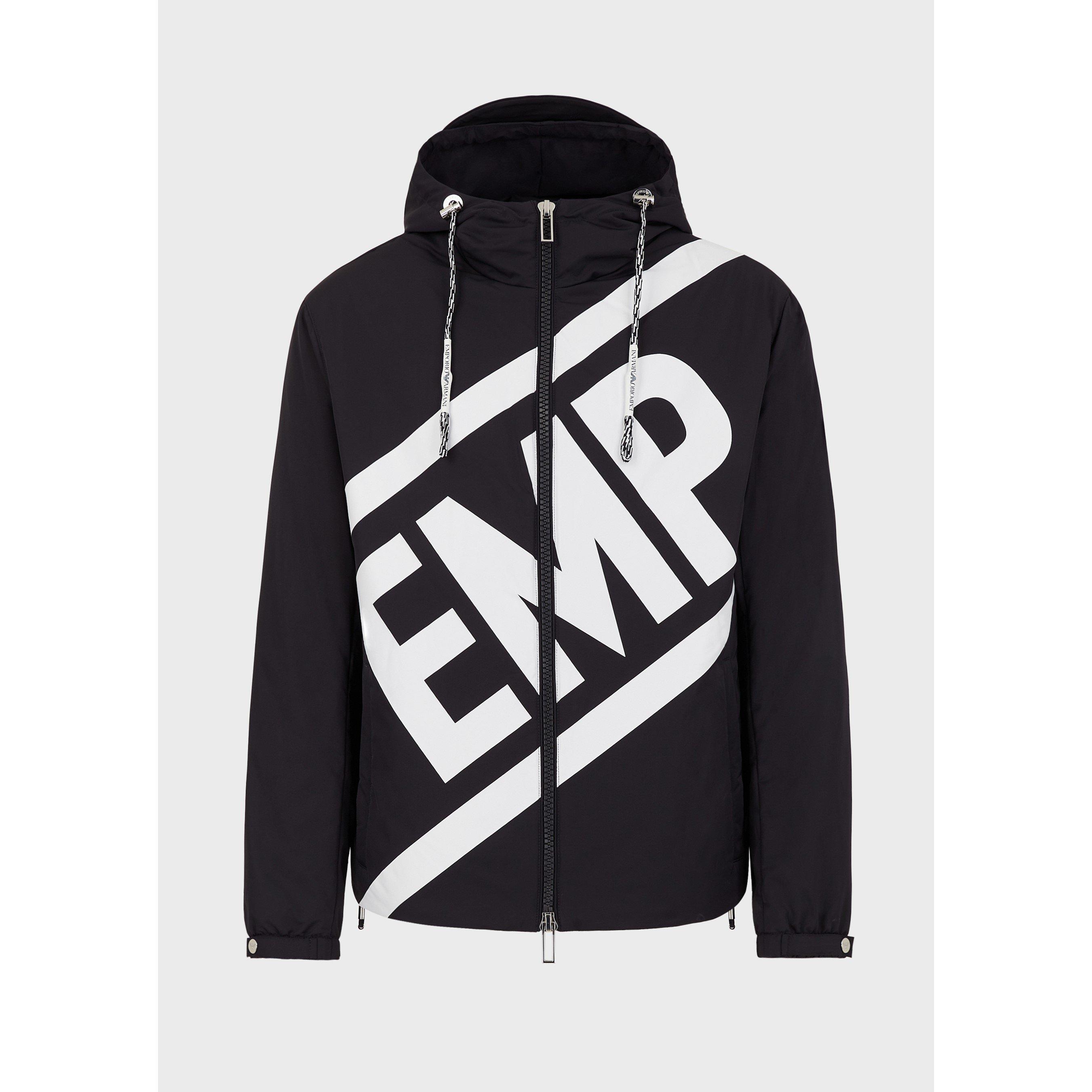 Navy Blue - Emporio Armani - Men's Logo Zip Hoodie - 5