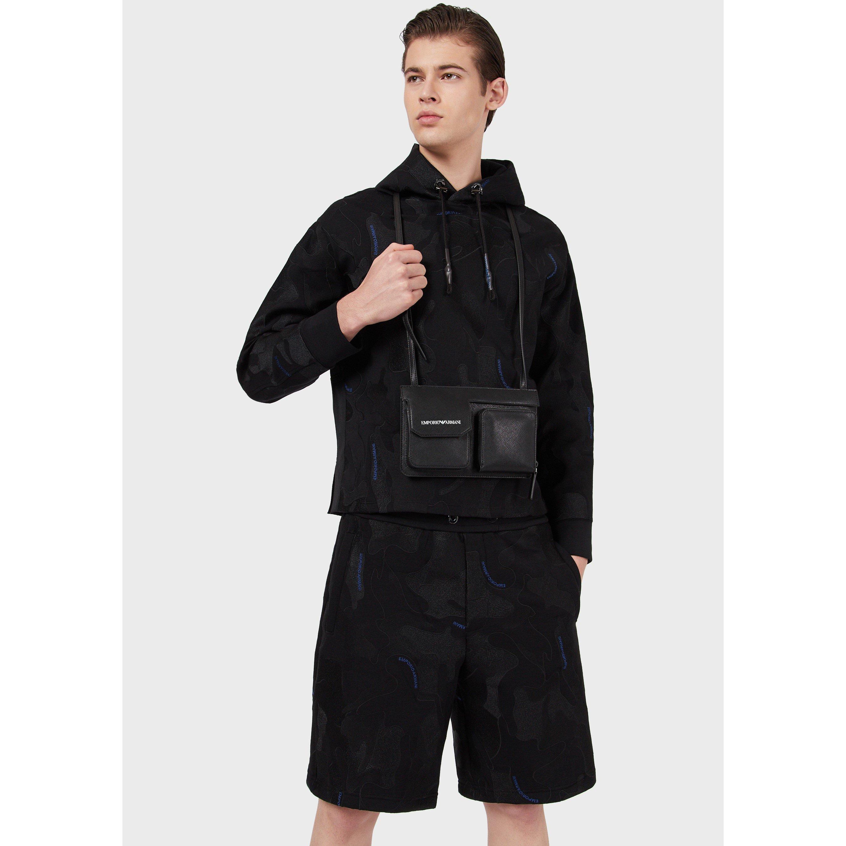 Black - Emporio Armani - Men's Printed Hoodie - 2