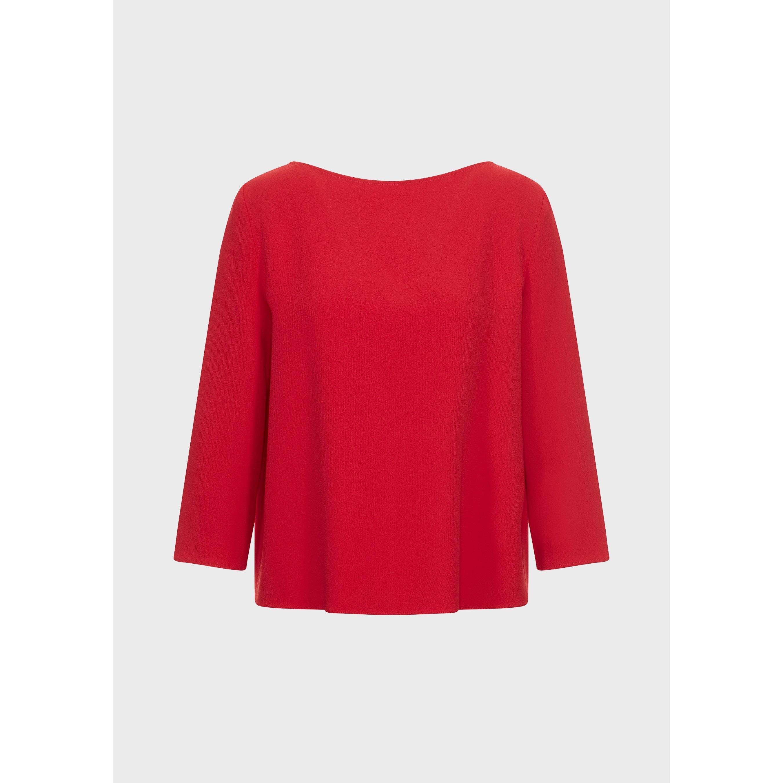 Coral Red - Emporio Armani - Women's Relaxed Long-Sleeve Blouse - 6