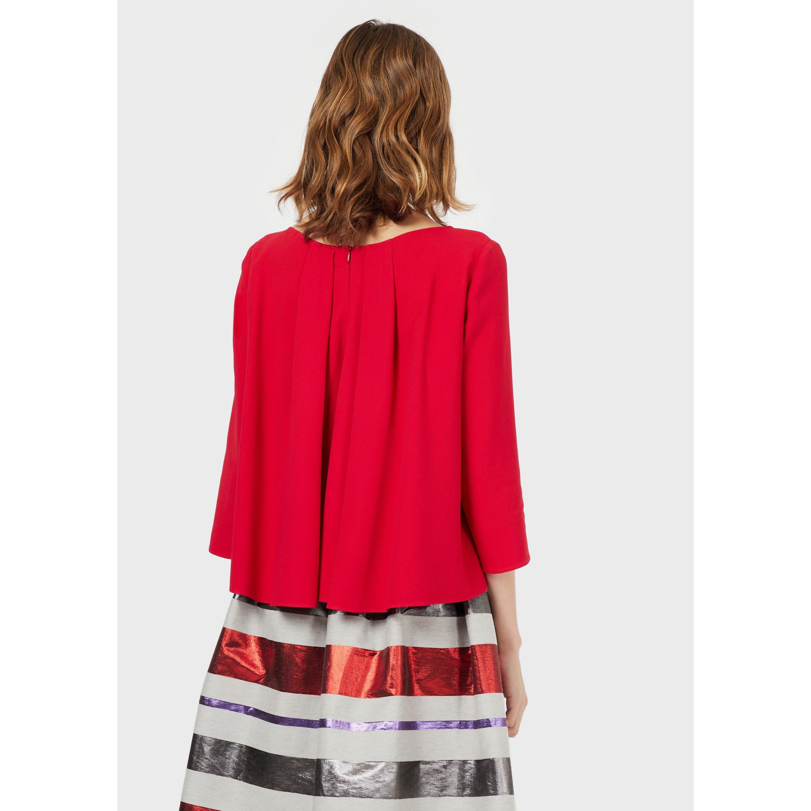 Coral Red - Emporio Armani - Women's Relaxed Long-Sleeve Blouse - 3