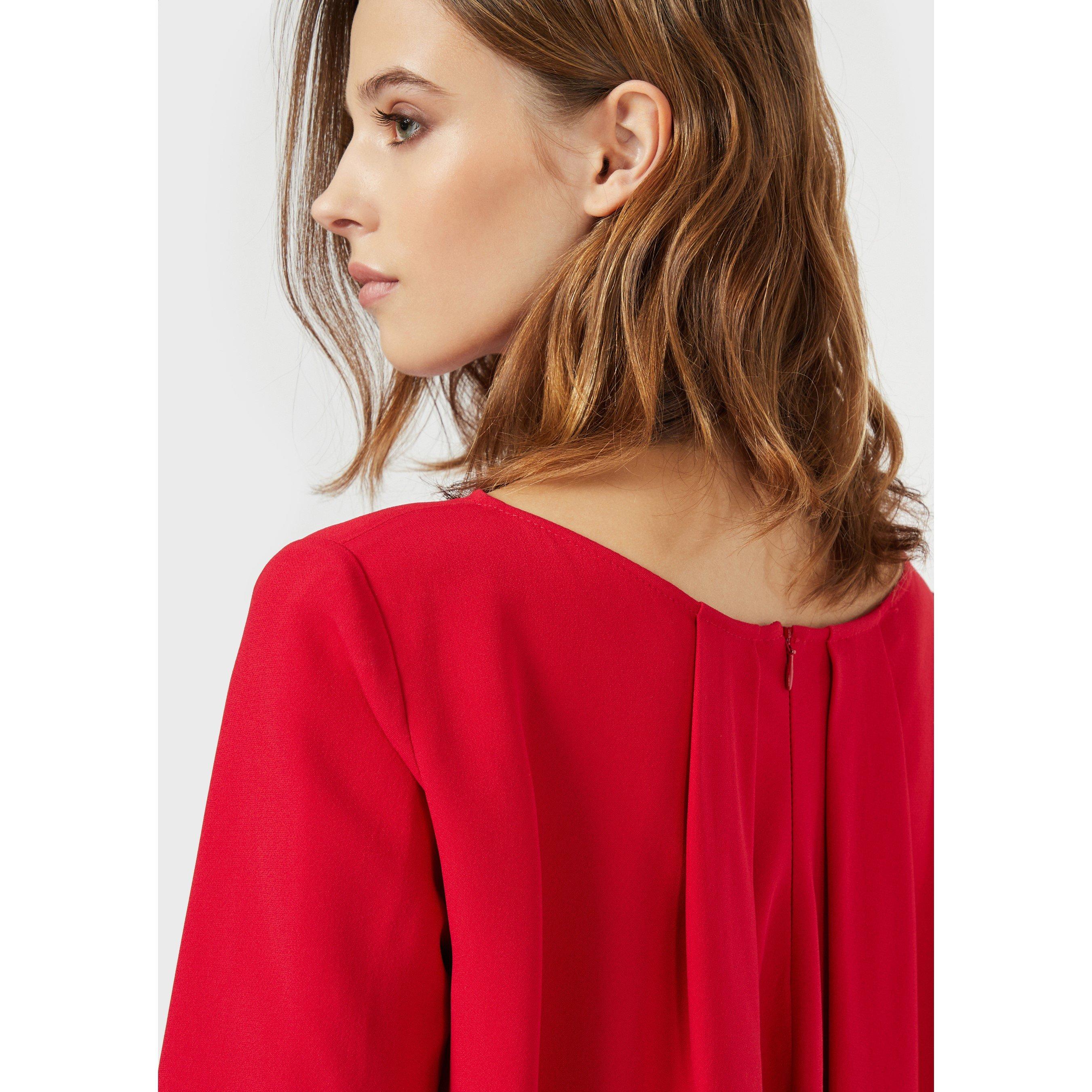 Coral Red - Emporio Armani - Women's Relaxed Long-Sleeve Blouse - 5
