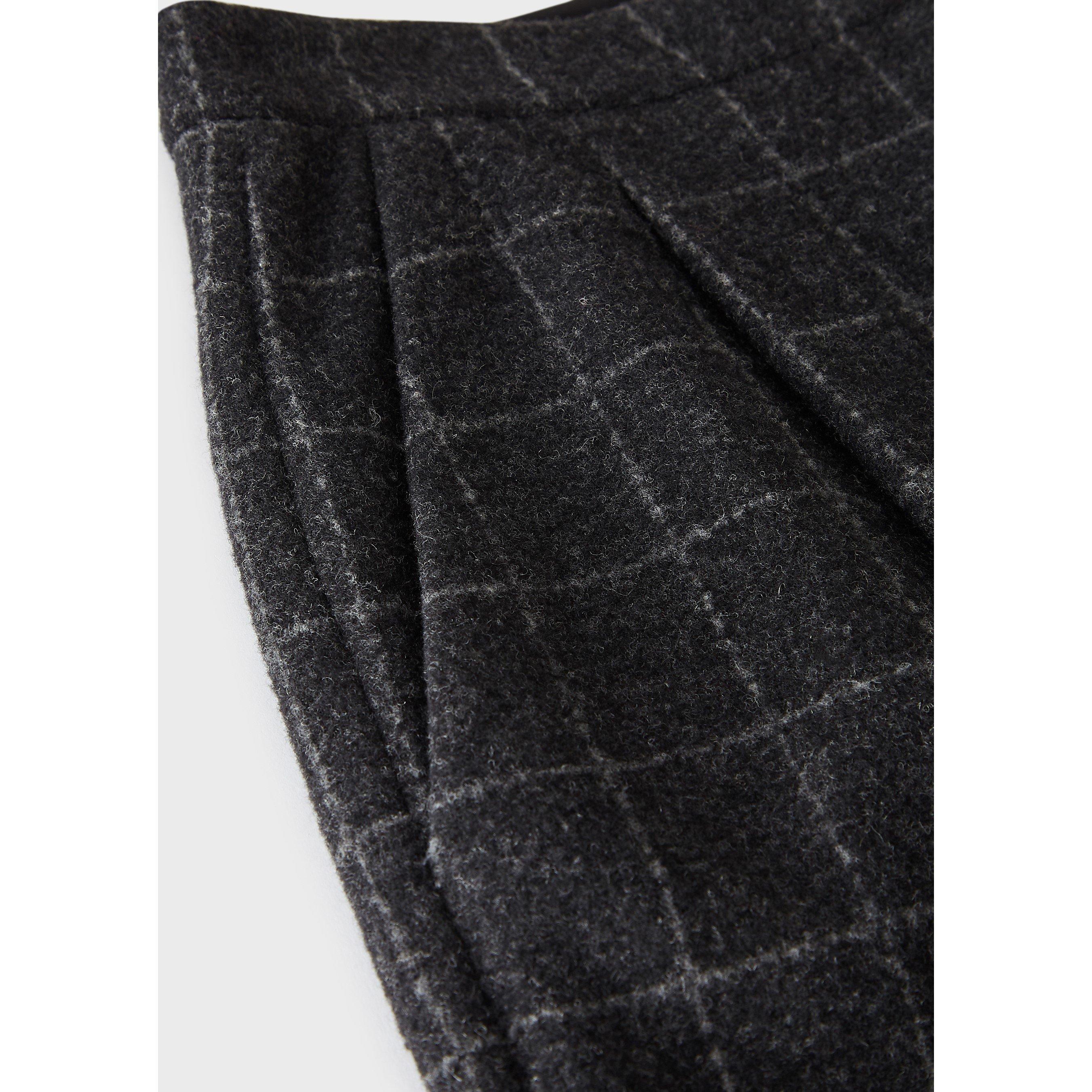 Dark Grey Multi - Emporio Armani - Women's Check Straight Leg Trousers - 3