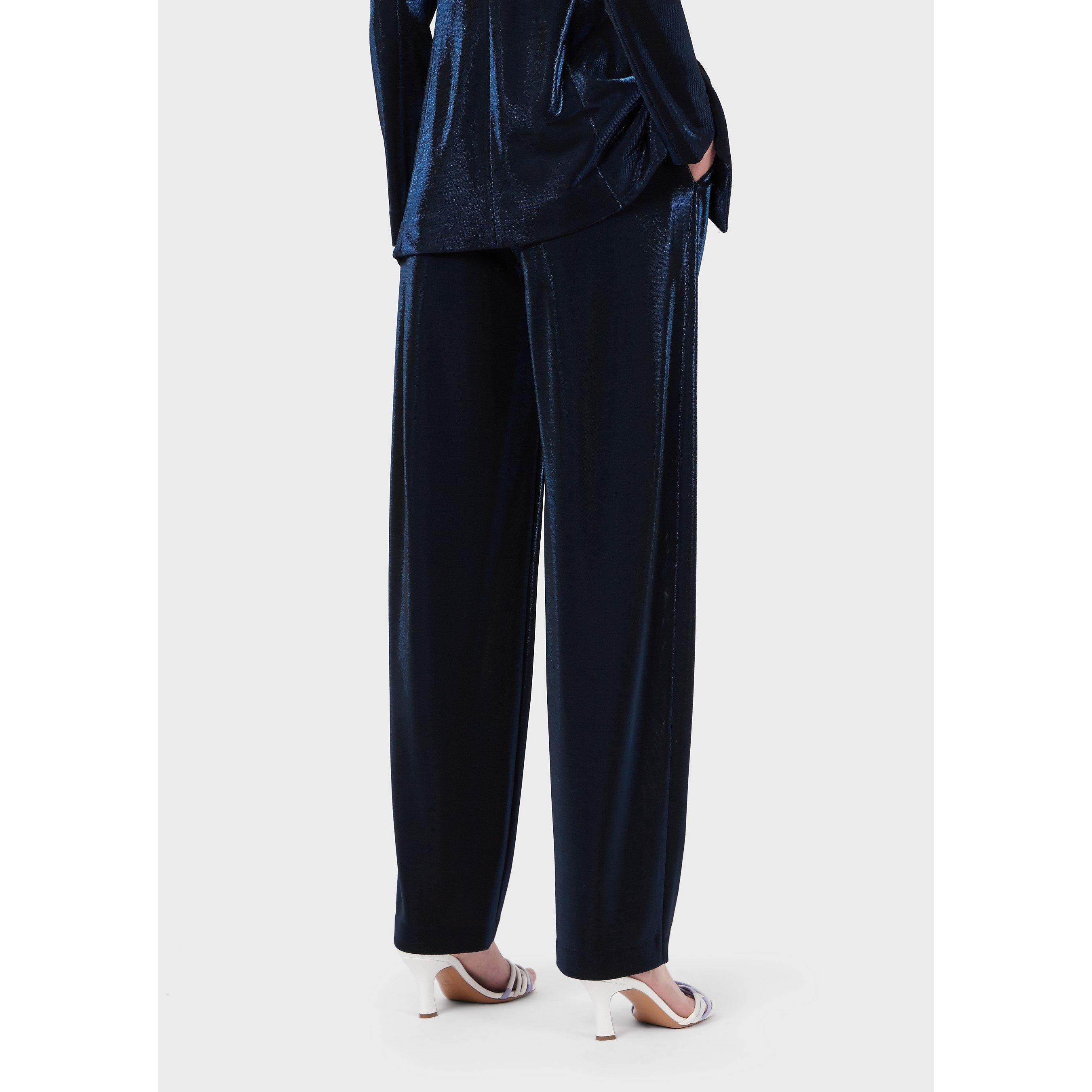 Navy Blue - Emporio Armani - Women's Straight Leg Trousers - 3