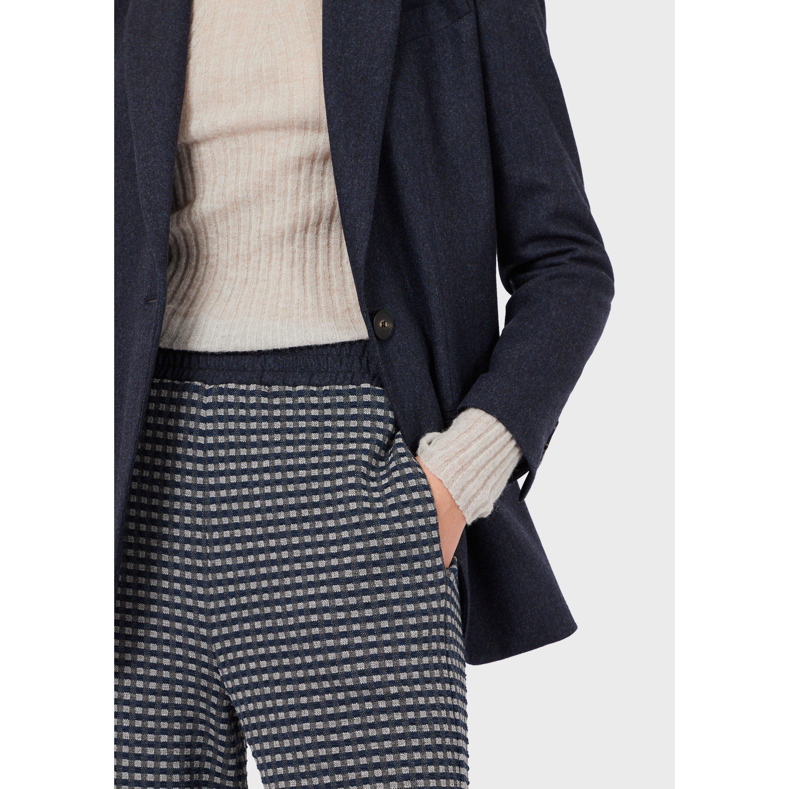 B/W Multi - Emporio Armani - Women's Patterned Straight Leg Trousers - 5