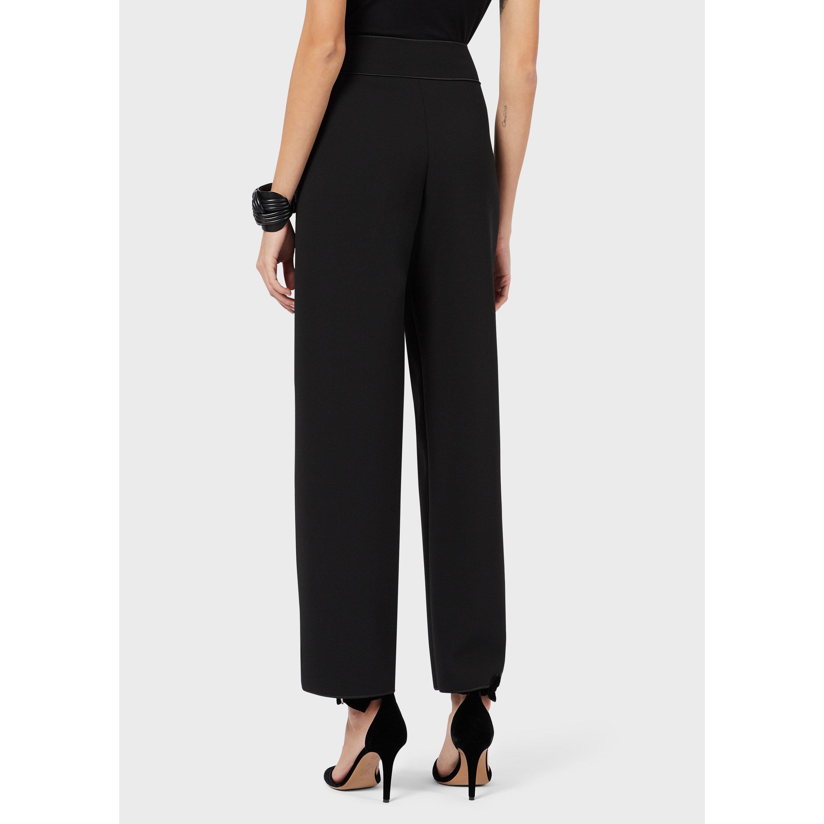 Black - Emporio Armani - Women's Straight Leg Trousers - 2