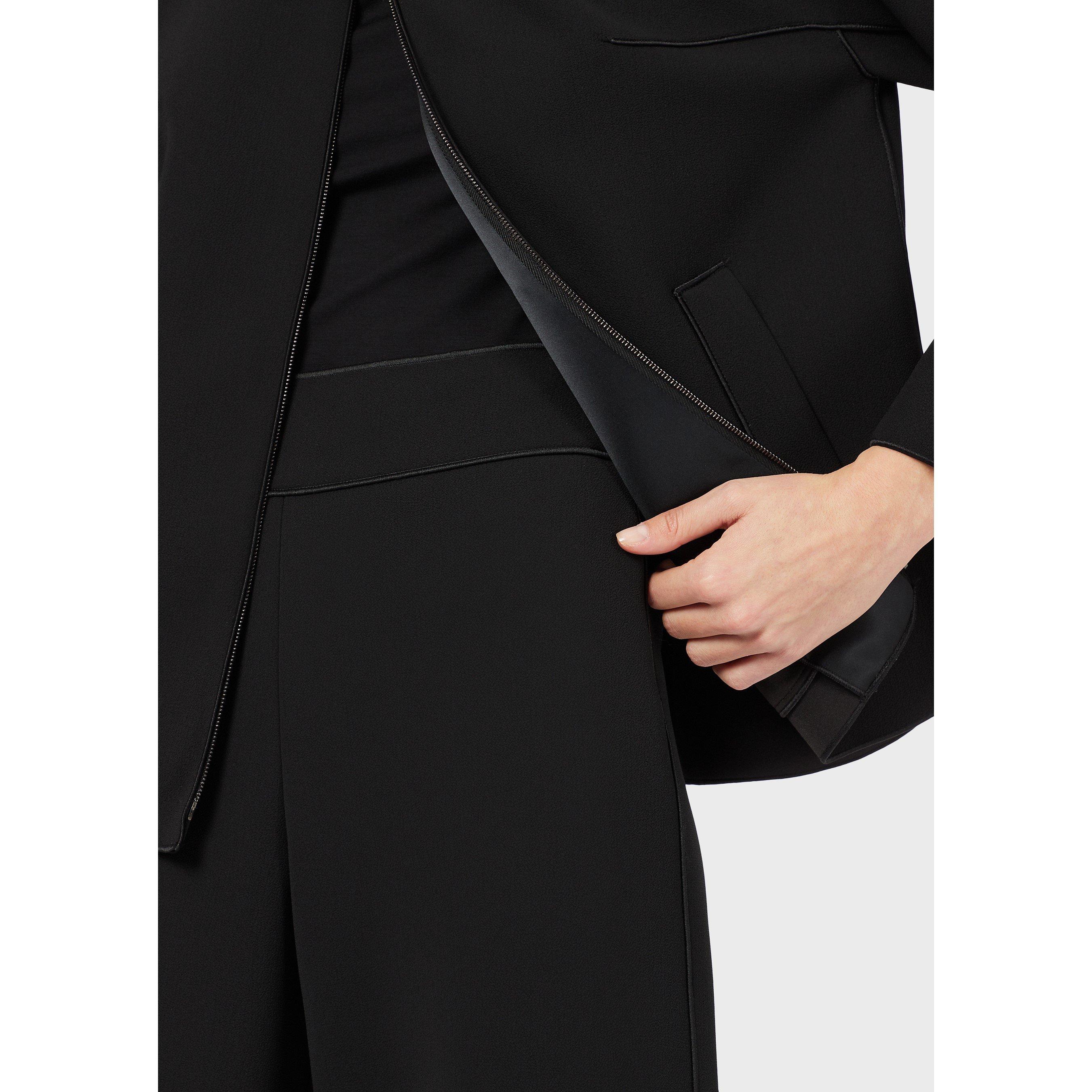 Black - Emporio Armani - Women's Straight Leg Trousers - 4