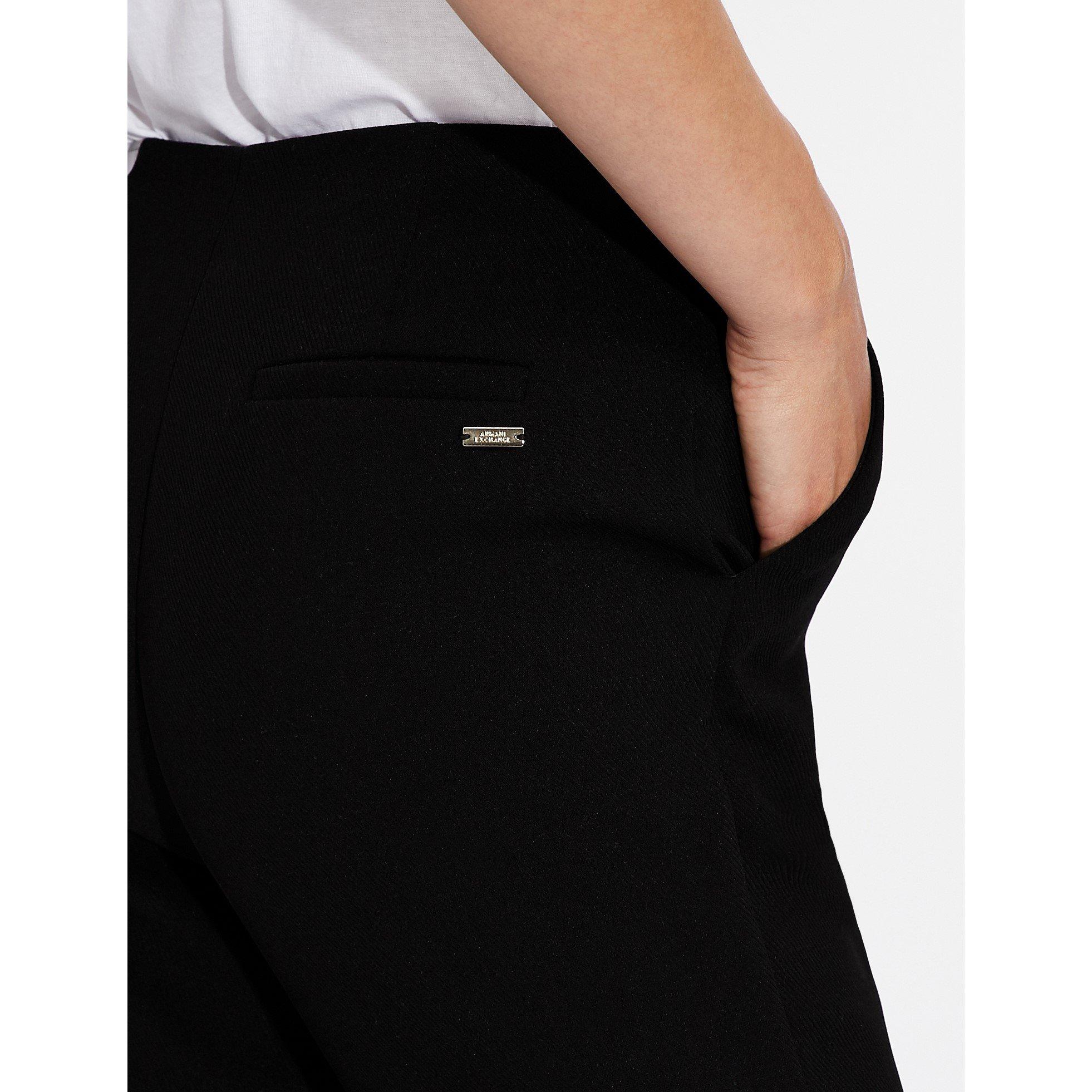 Black - Armani Exchange - Women's AX Classic Straight Leg Trouser - 3