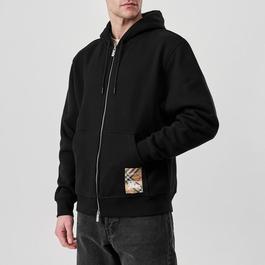 Burberry Check Label Zipped Hoodie