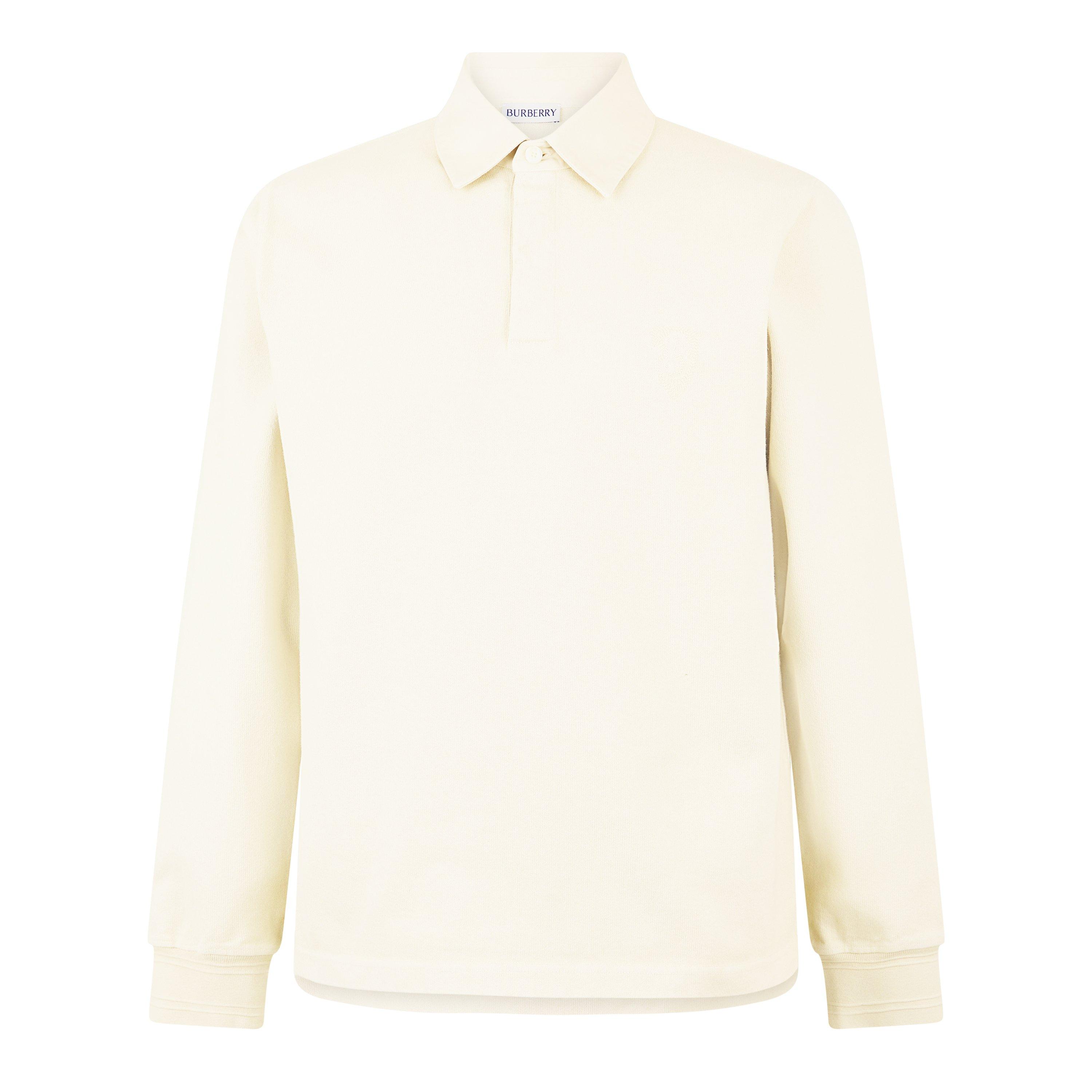 White - Burberry - Long Sleeve Polo Shirt - 5