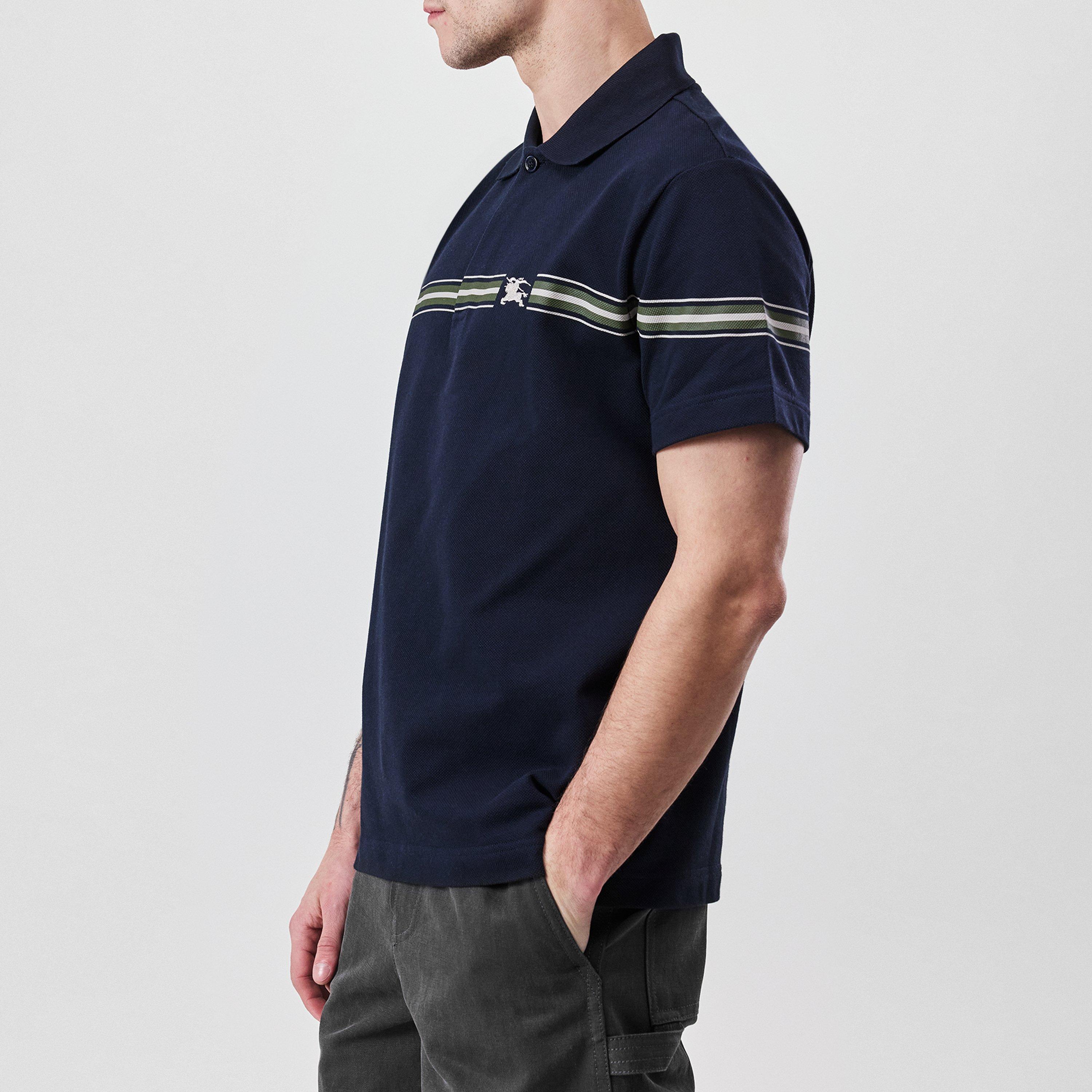Navy - Burberry - Ekd Stripe Polo Shirt - 2