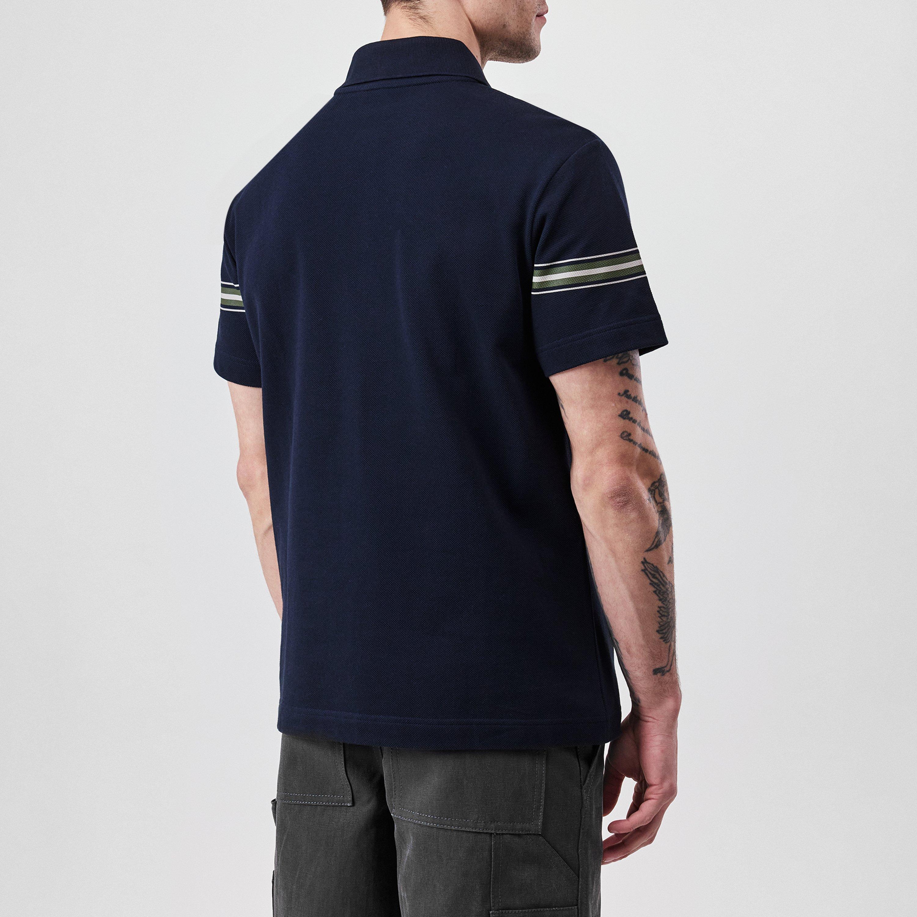 Navy - Burberry - Ekd Stripe Polo Shirt - 3