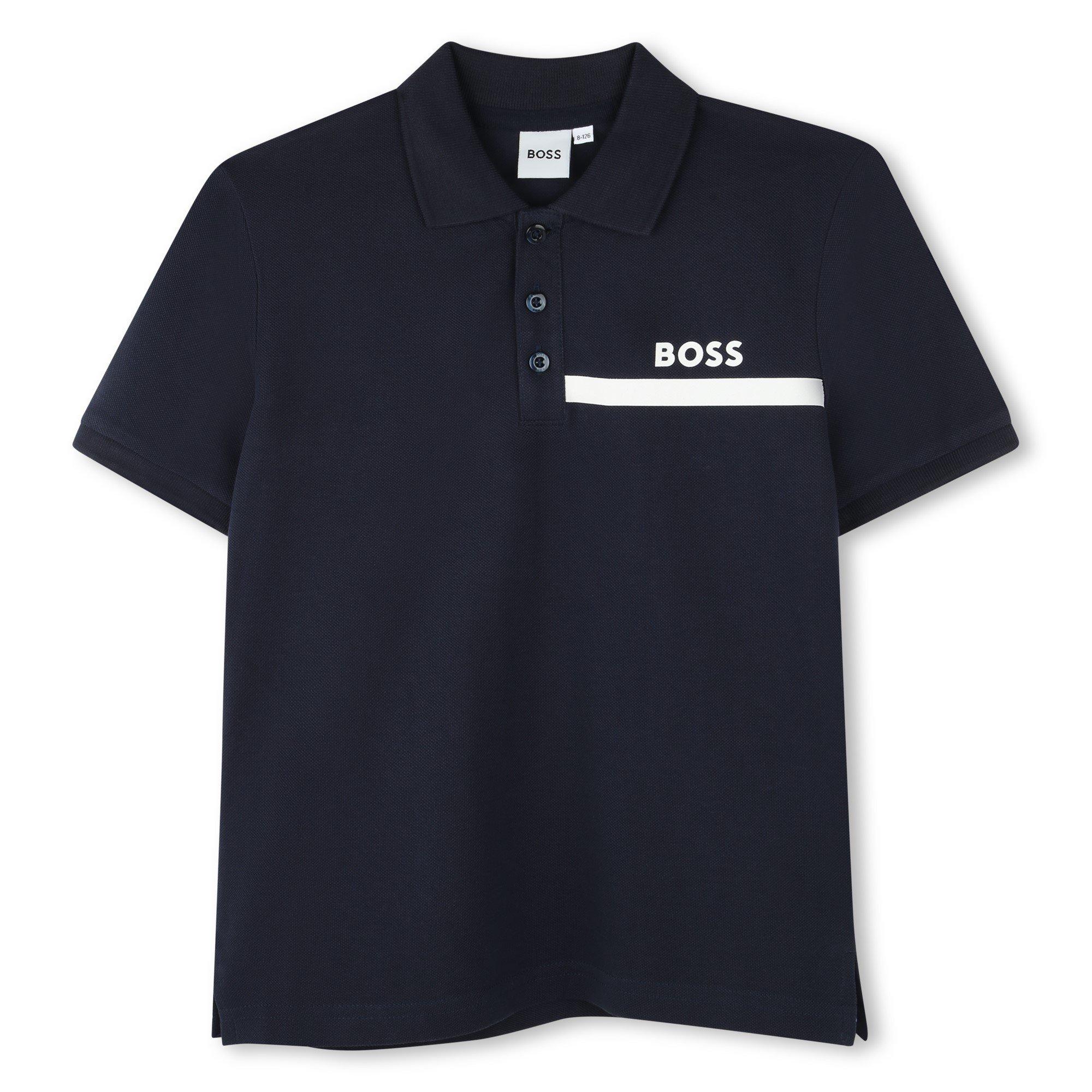 Boss Boys Kids Short-Sleeve Polo, Logo Design - Navy 849 - 12Y
