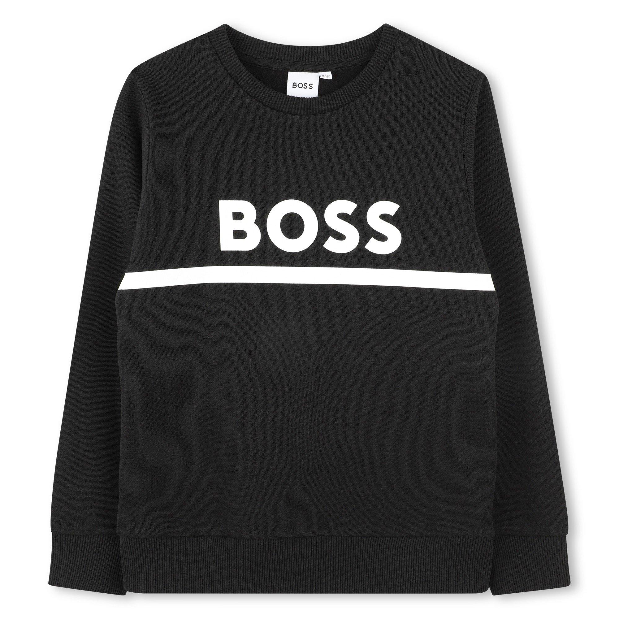 Boss Boys Kids Large Logo Sweatshirt, Logo Design - Black 09B - 16 Yrs