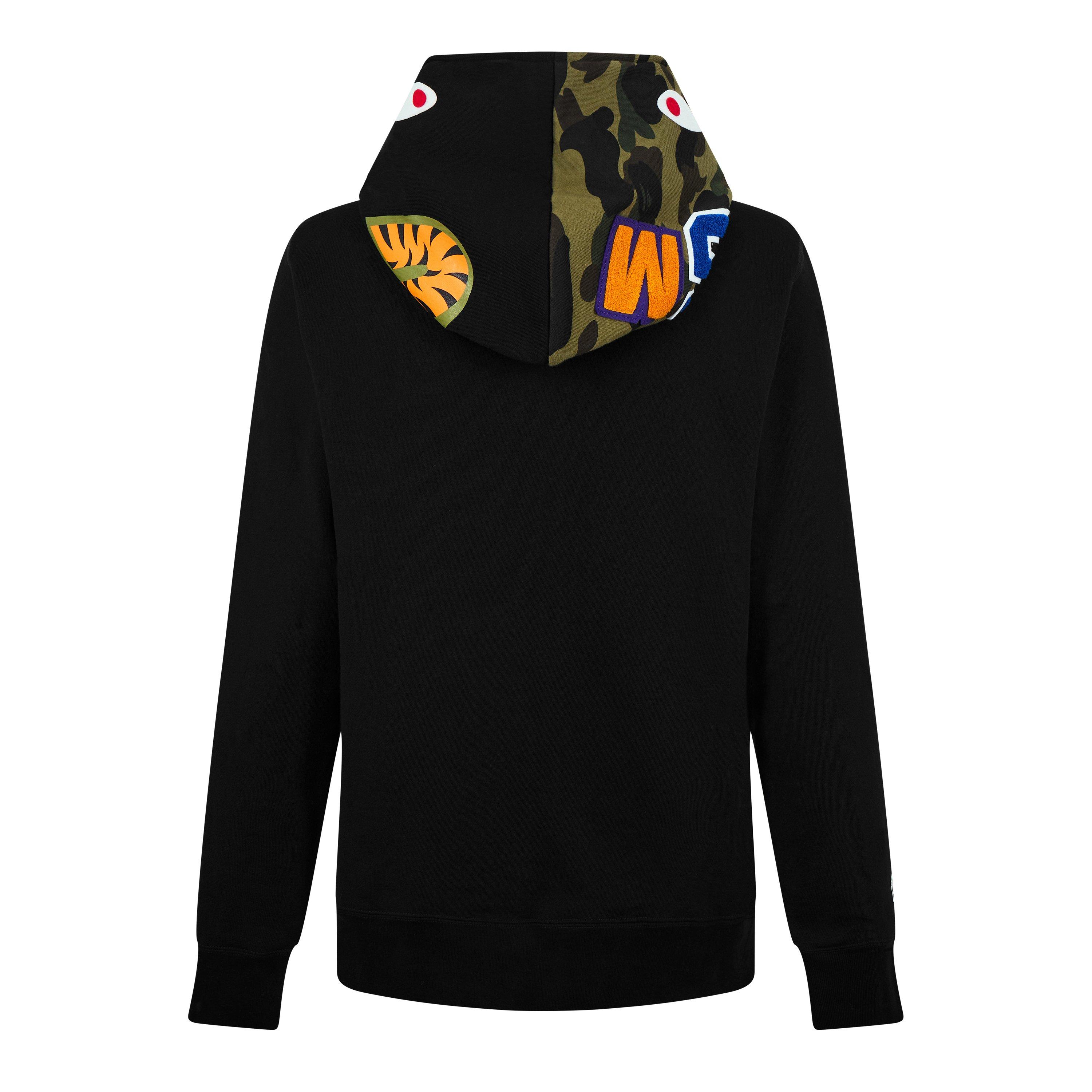 Black - A Bathing Ape - Giant Shark Zip Hoodie - 2