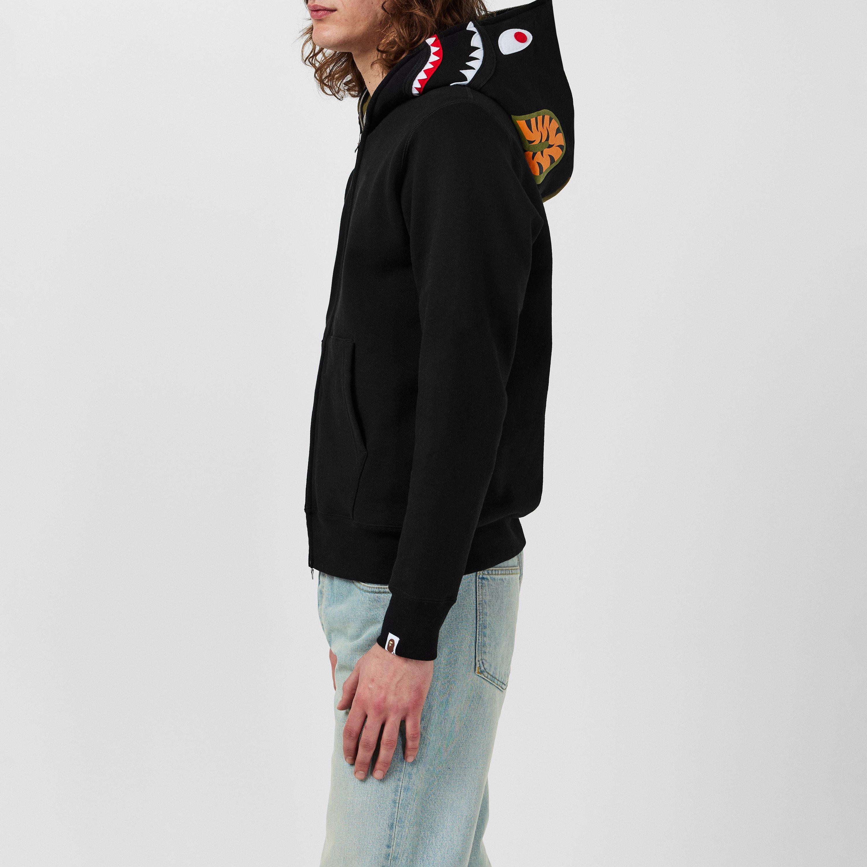 トップス A BATHING APE GIANT SHARK FULL ZIP HOOD A Bathing Ape Hand Drawn Face Relaxed Fit Shark Full Zip
