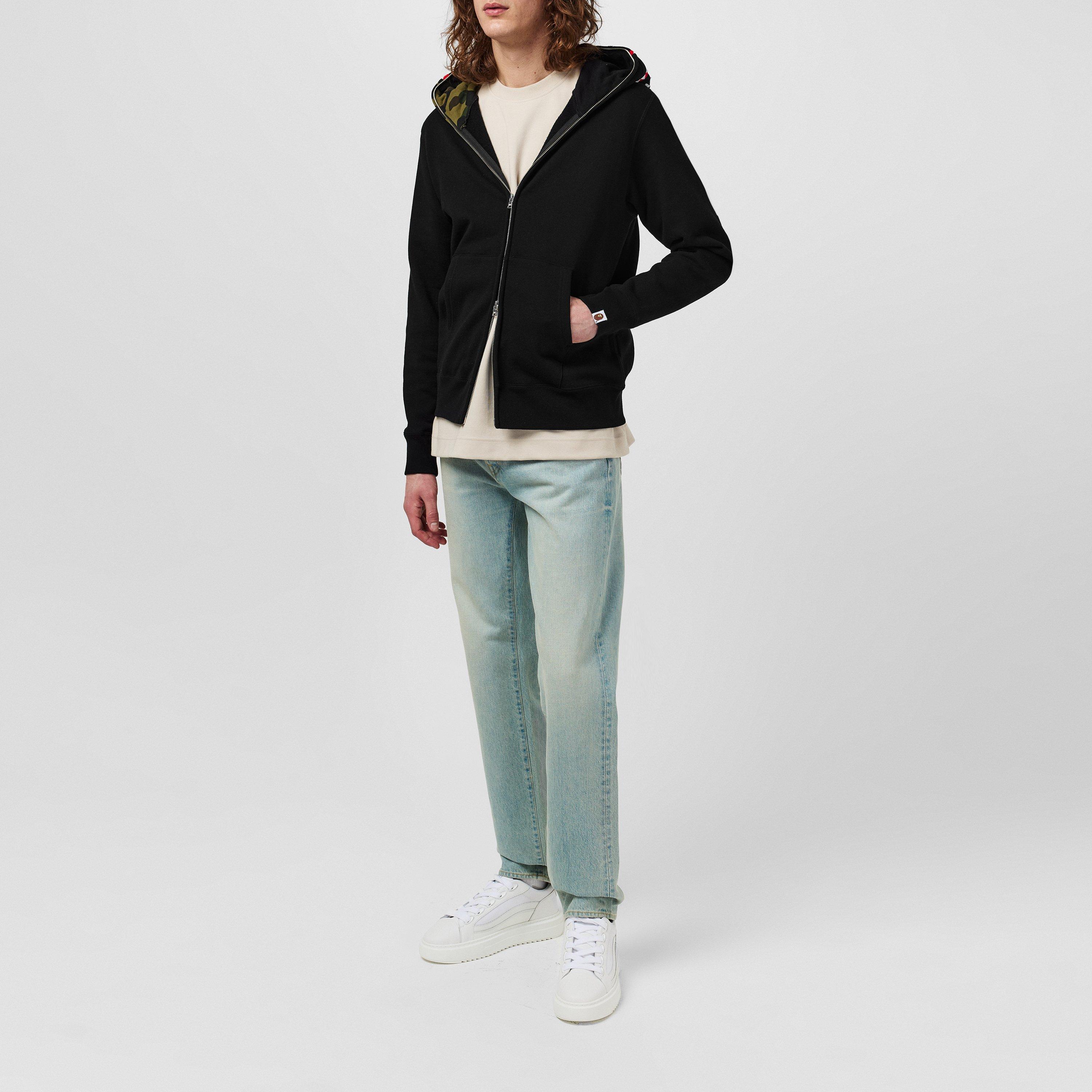 Black - A Bathing Ape - Giant Shark Zip Hoodie - 6