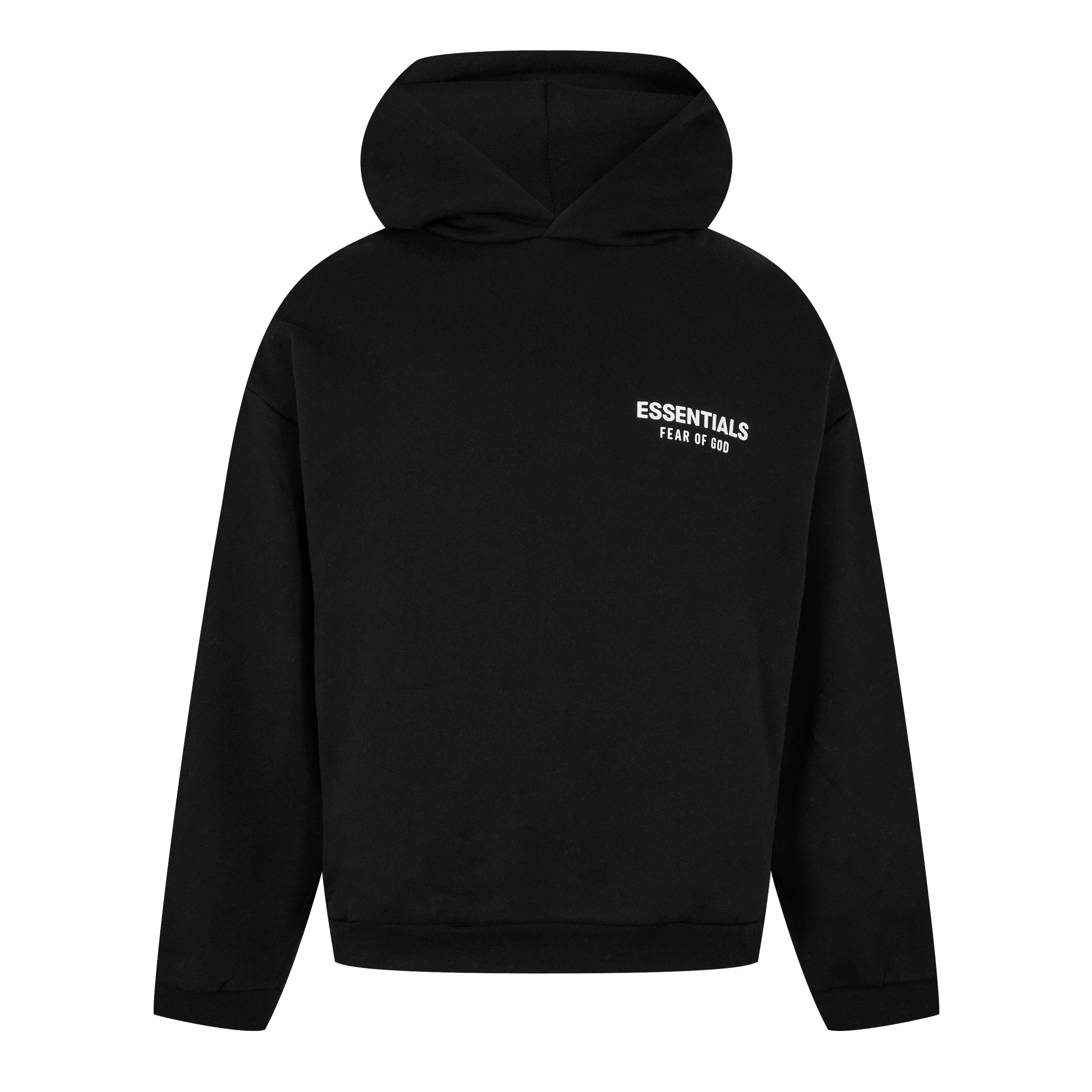 Black - Fear Of God Essentials - Logo Over The Head Hoodie - 1