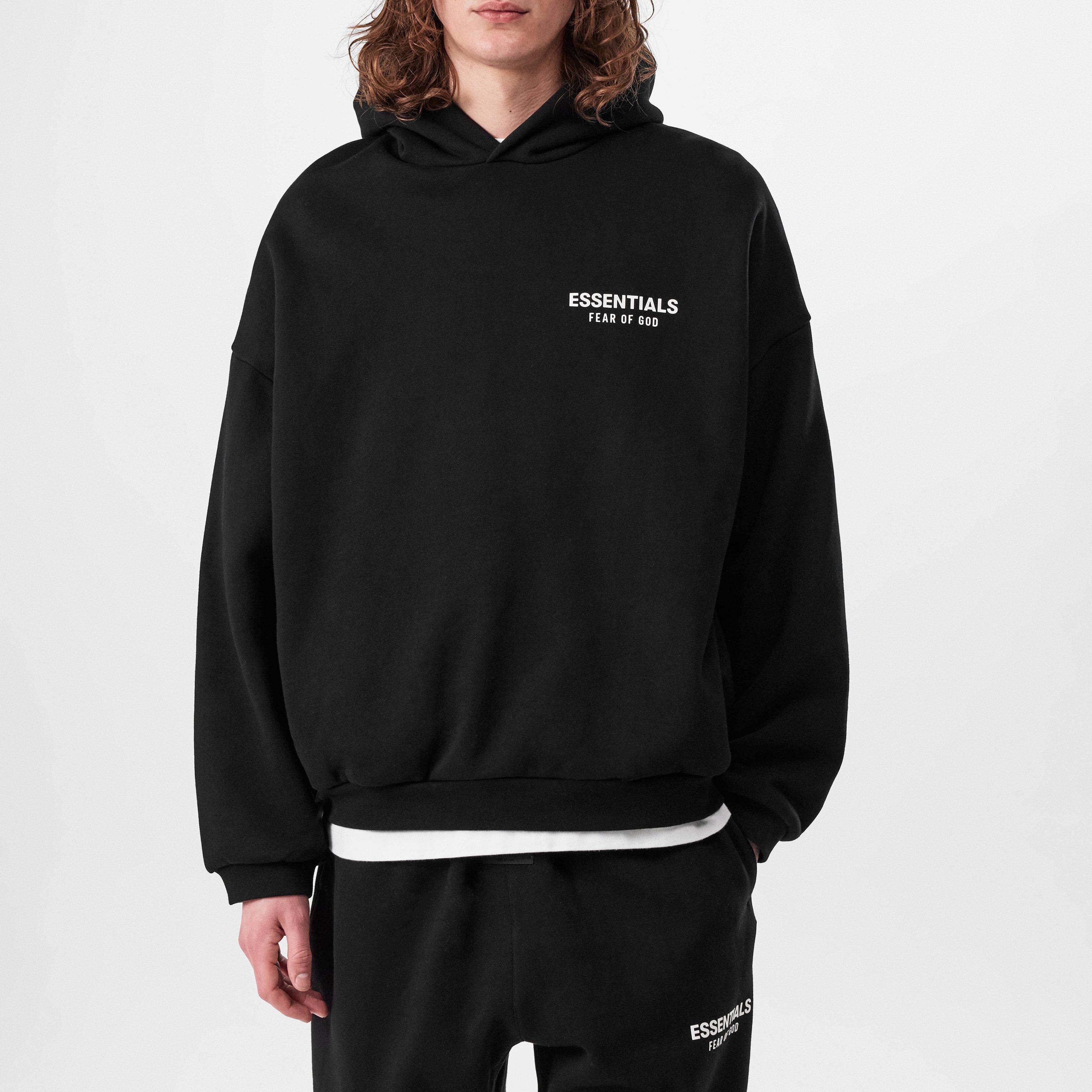 Black - Fear Of God Essentials - Logo Over The Head Hoodie - 3