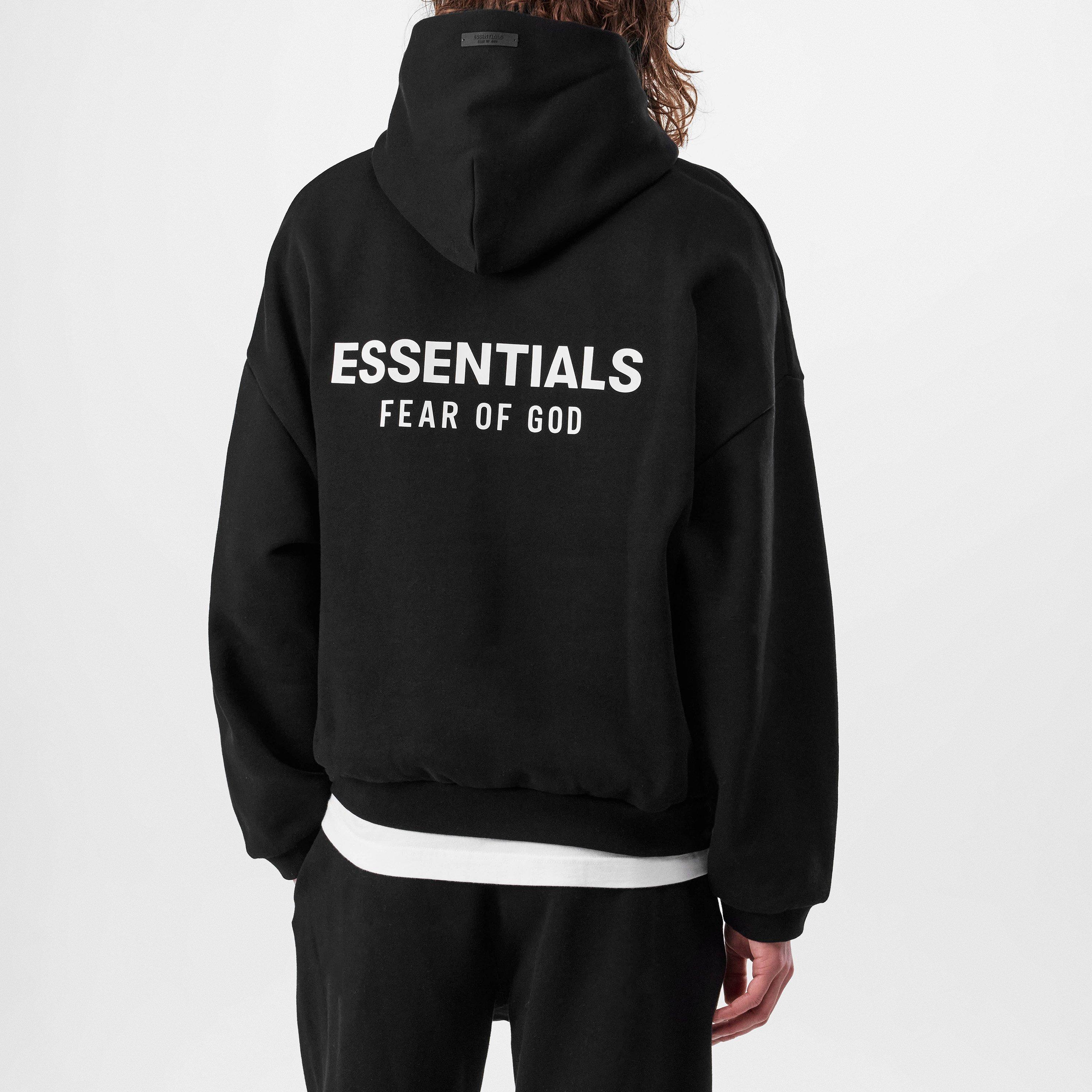 Black - Fear Of God Essentials - Logo Over The Head Hoodie - 4