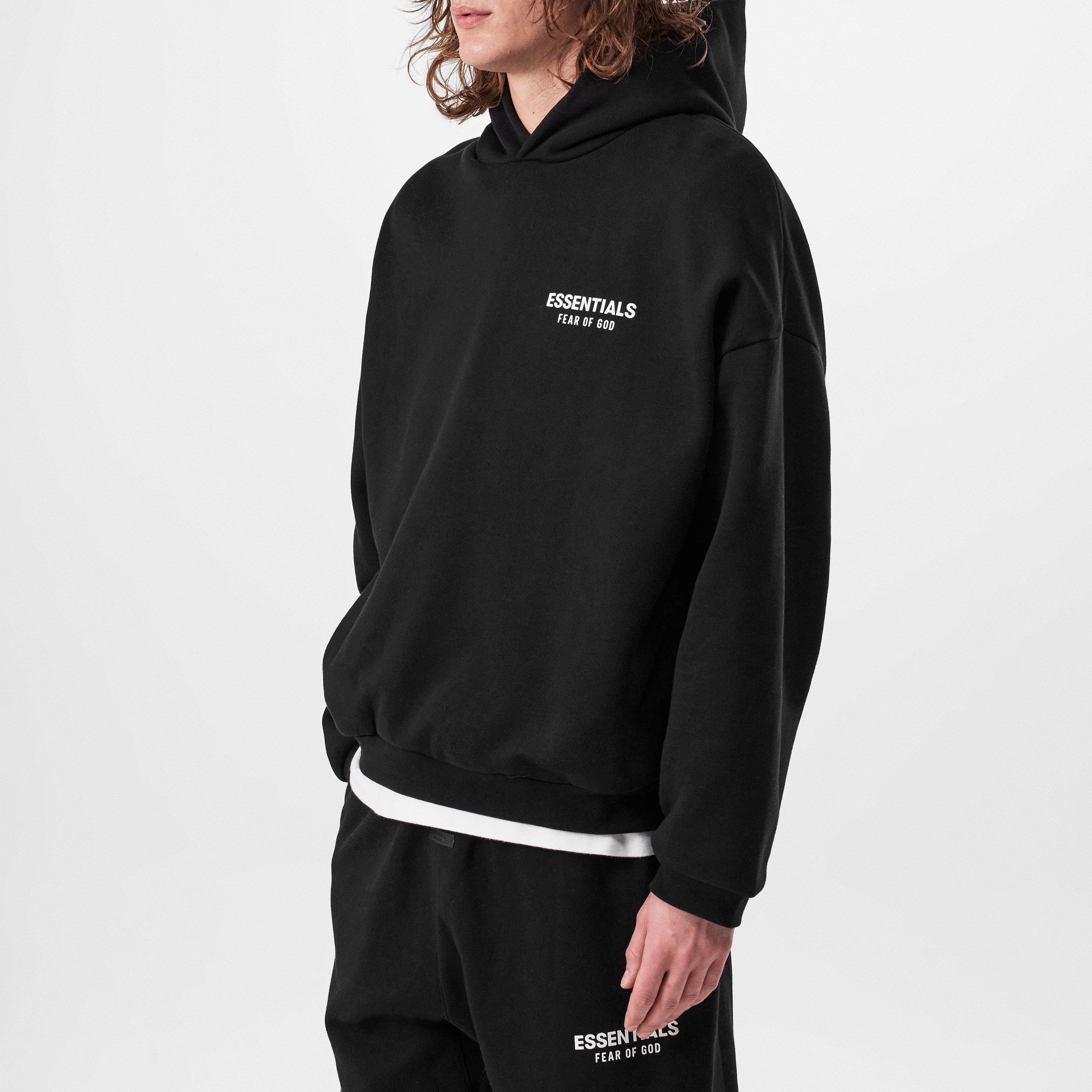 Black - Fear Of God Essentials - Logo Over The Head Hoodie - 5