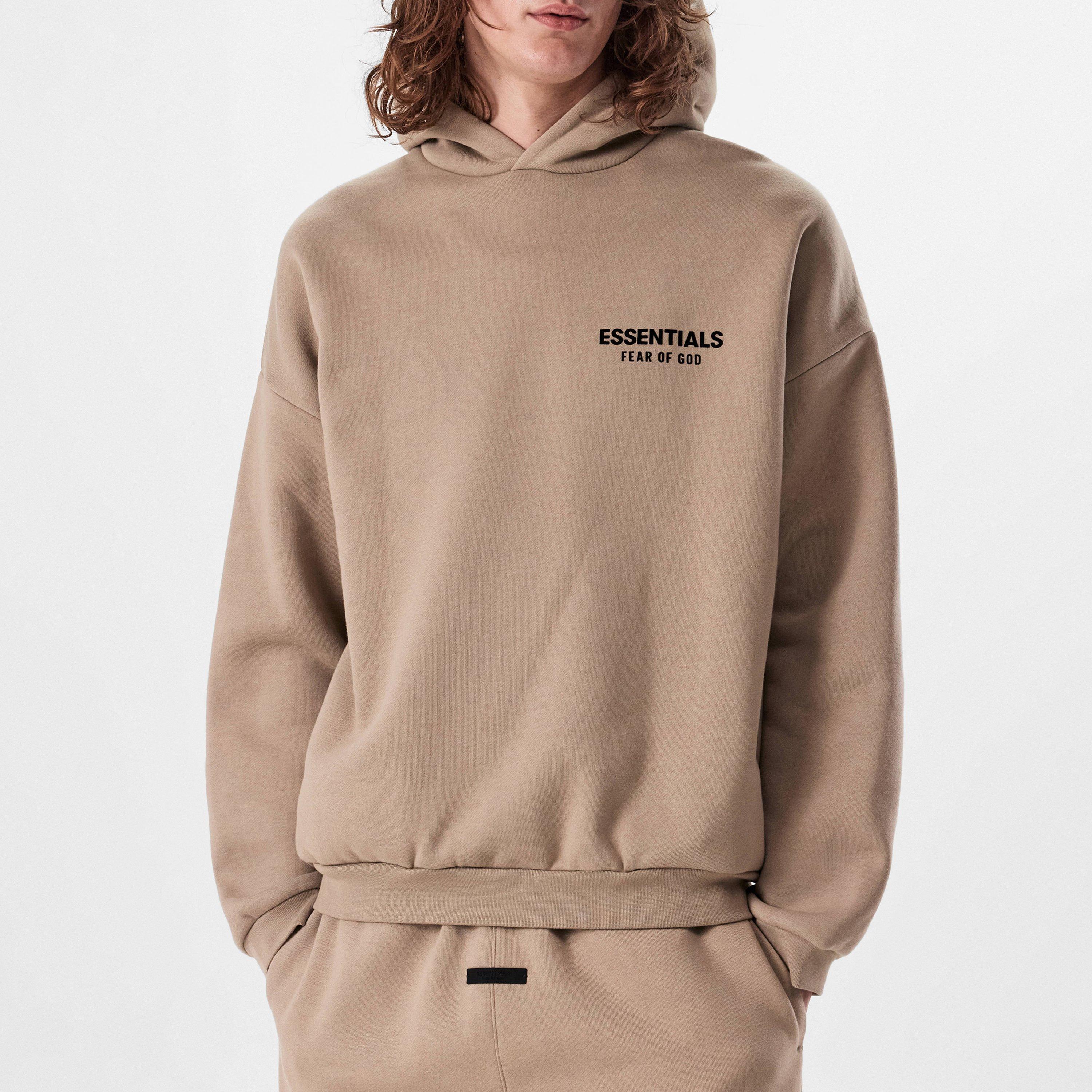 Desert Sand - Fear Of God Essentials - Logo Over The Head Hoodie - 1