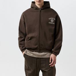 Fear Of God Essentials Logo Print Zipped Hoodie