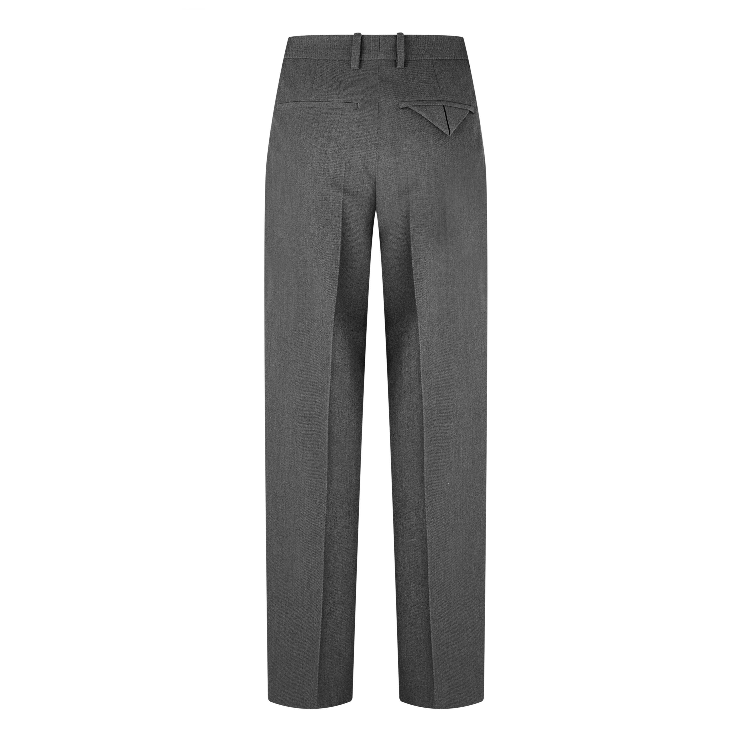 Grey Melange - Bottega Veneta - Pleated  Wool Trousers - 2