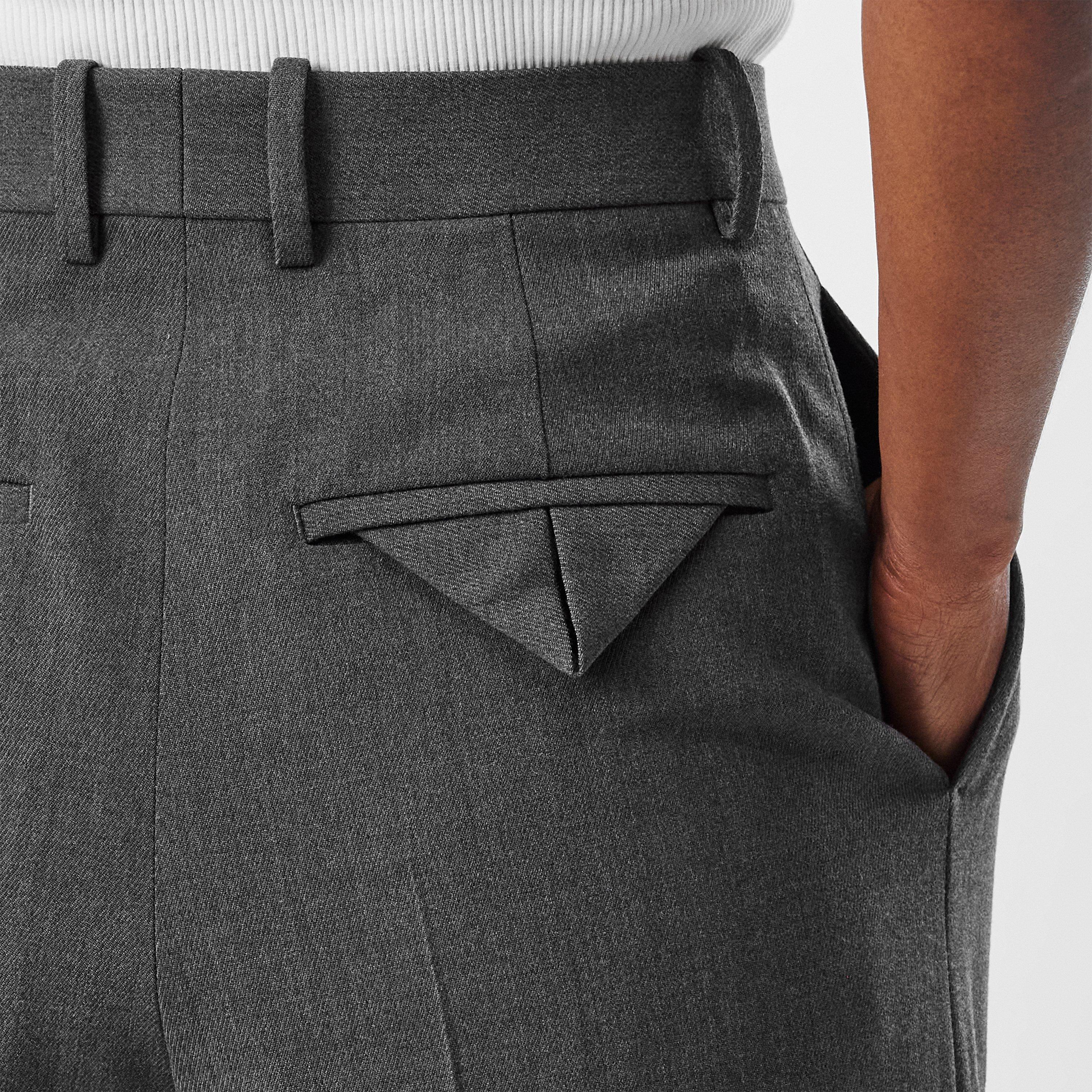Grey Melange - Bottega Veneta - Pleated  Wool Trousers - 5