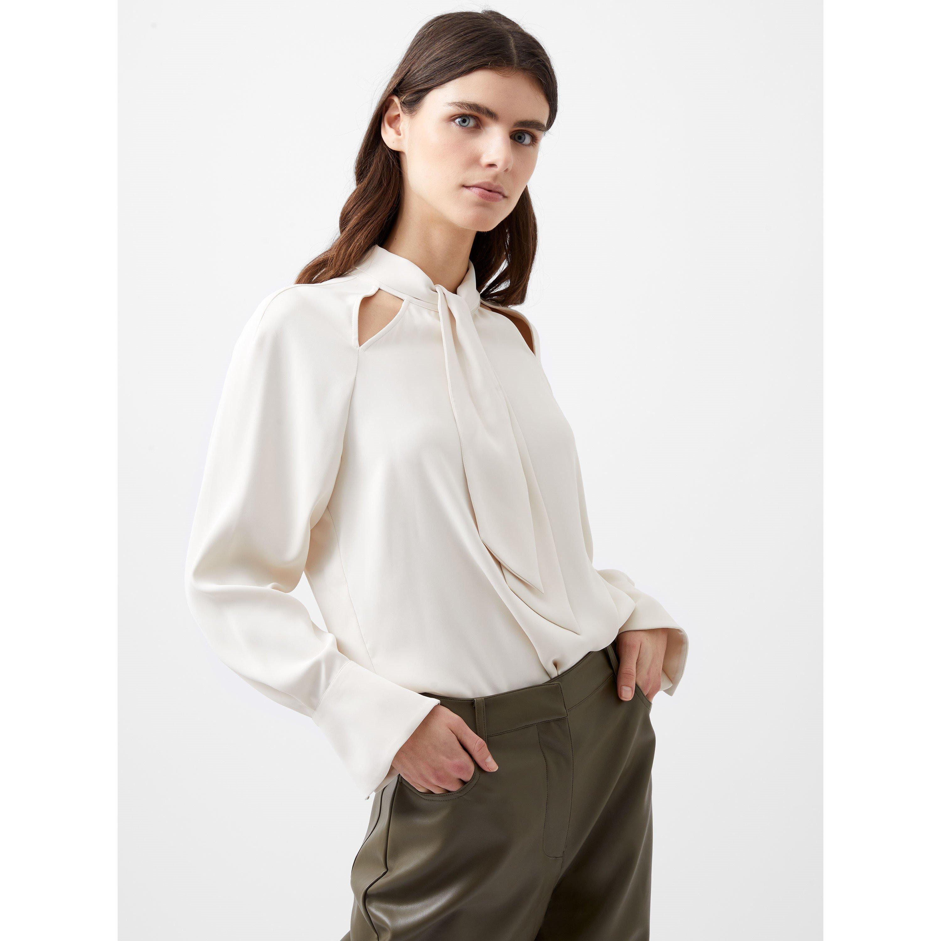 Classic Cream - French Connection - Women's Carmen Long-Sleeve Blouse - 3