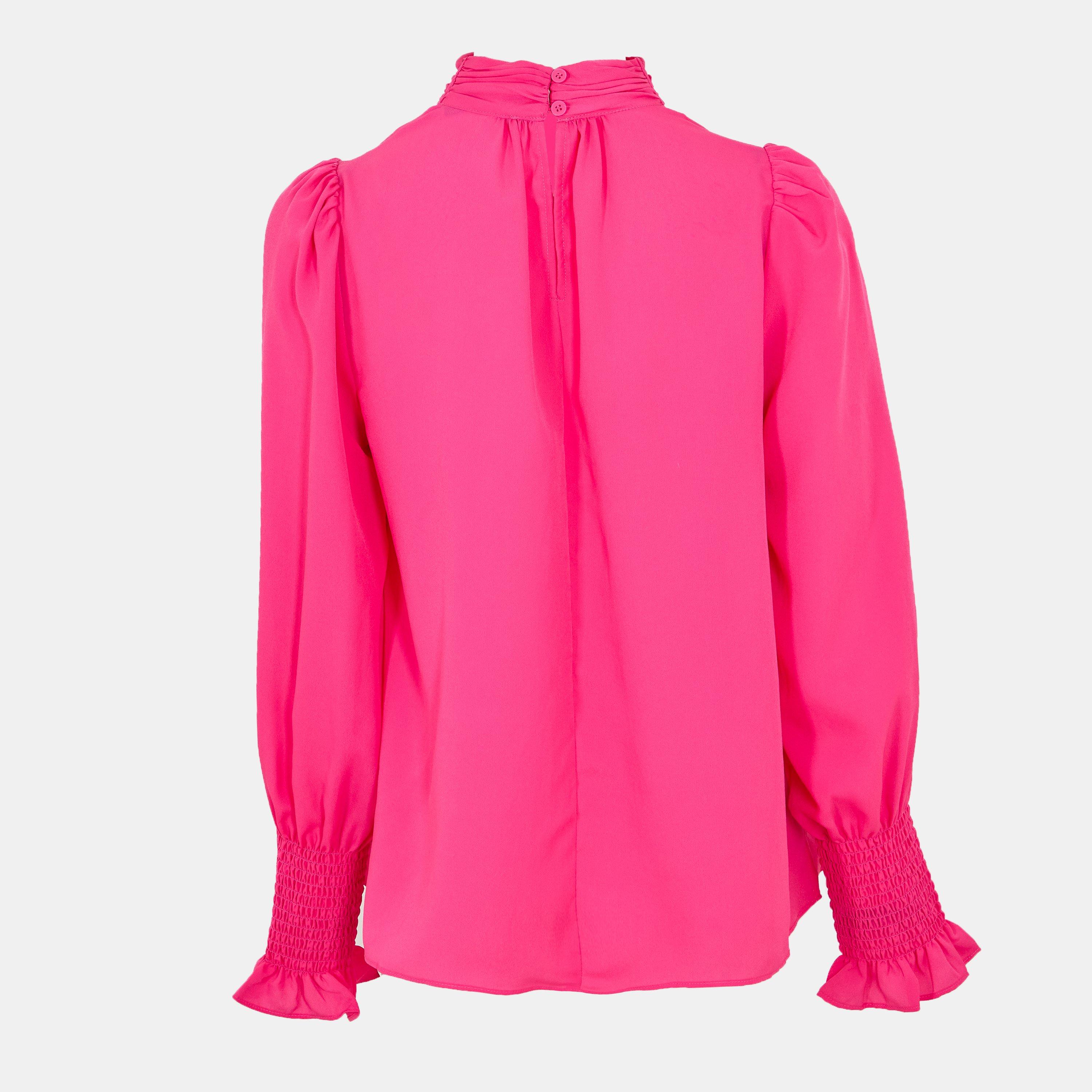 Luminous Pink - French Connection - Crepe Blouse - 2