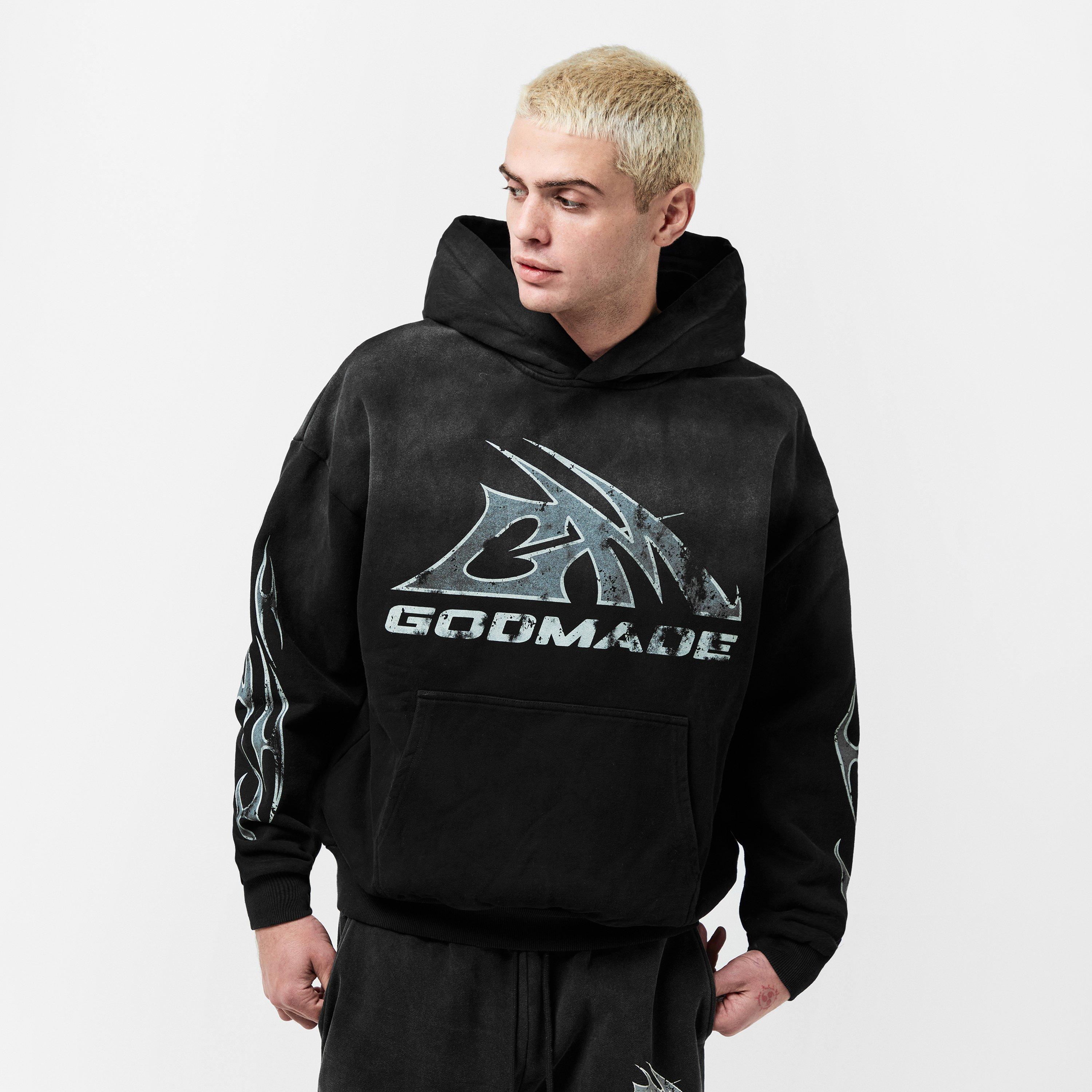 Black/Grey - God Made - Gm Logo Hoodie - 3