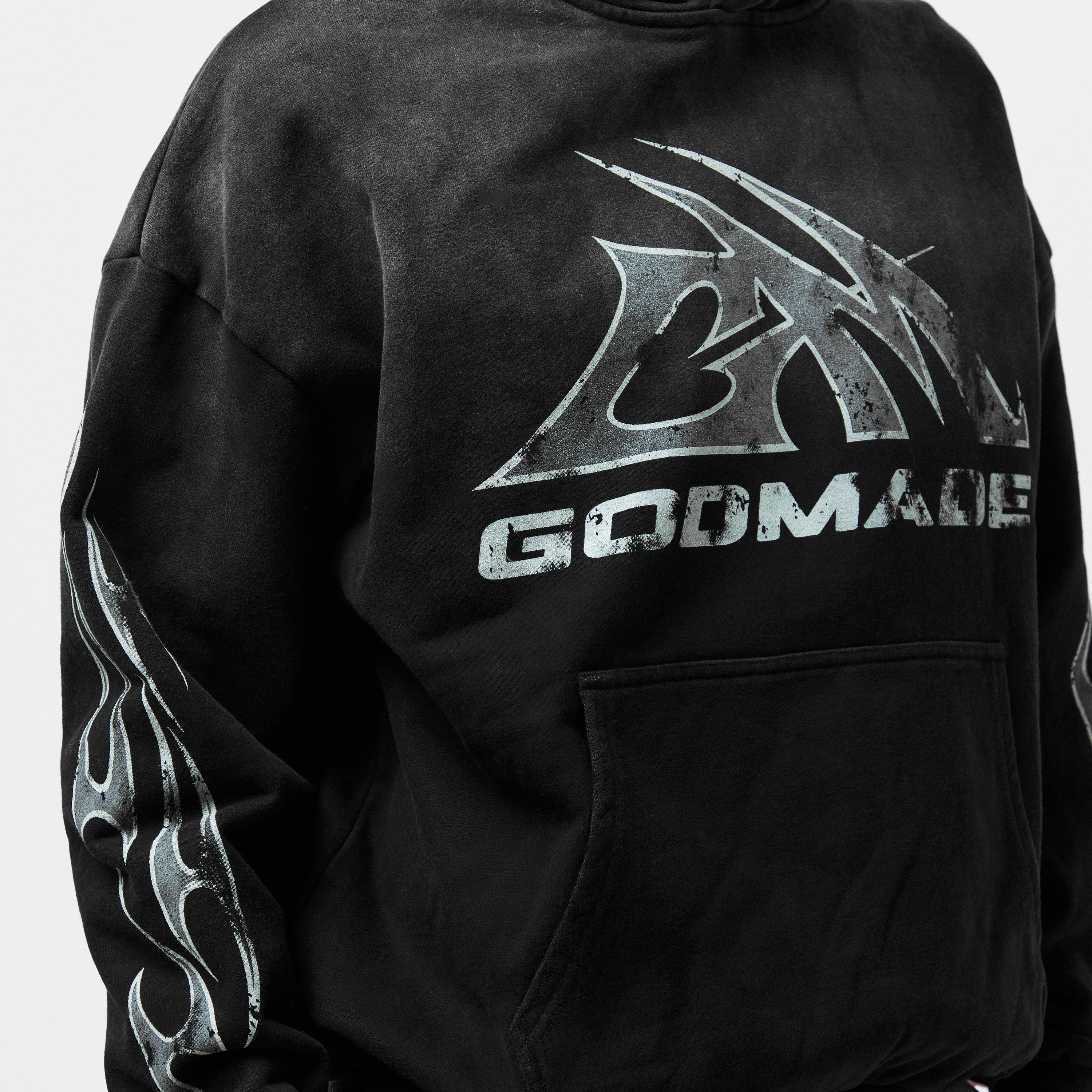Black/Grey - God Made - Gm Logo Hoodie - 5