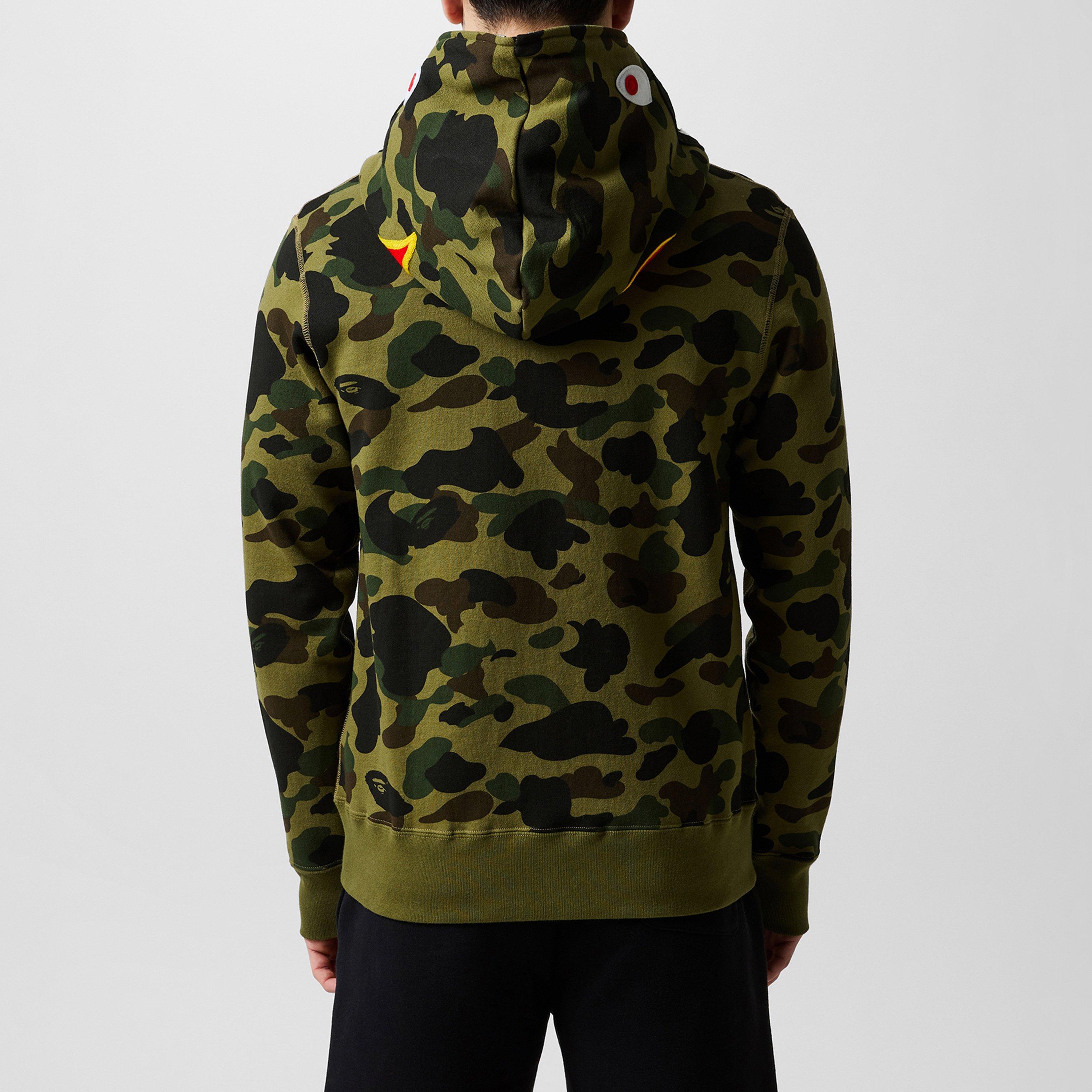 Green Camo - A Bathing Ape - Men's Shark Zip Hoodie - 3