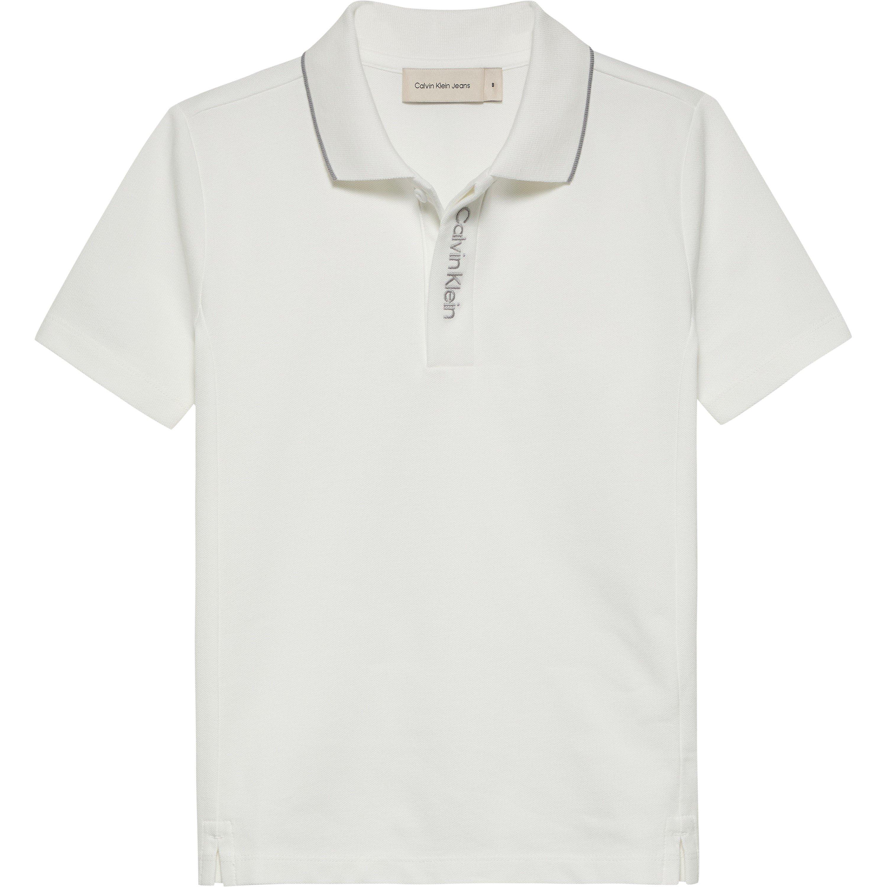 White YAF - Calvin Klein Jeans - Kids' Embroidered Logo Short Sleeve Polo Shirt