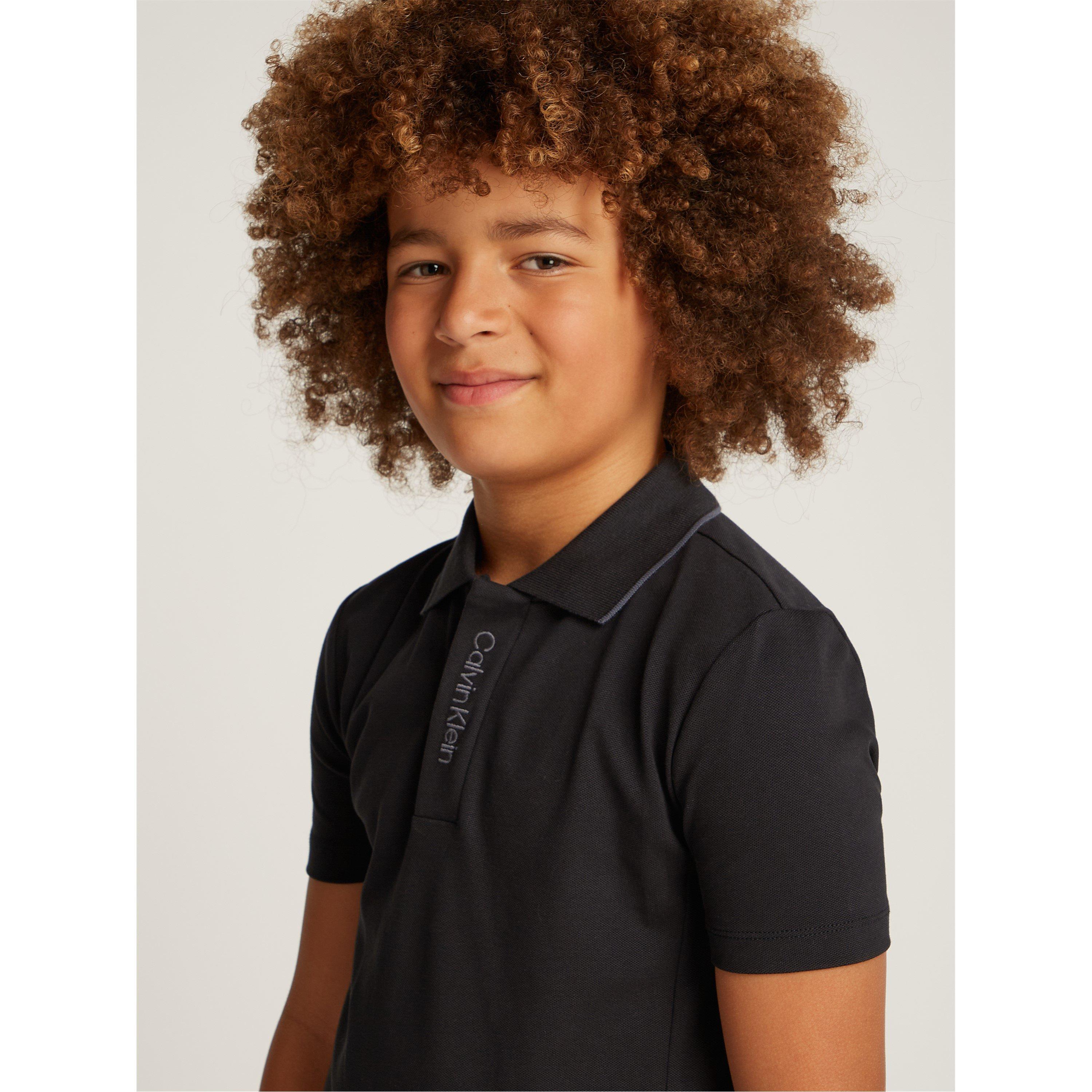 Ck Black - Calvin Klein Jeans - Kids' Embroidered Logo Short Sleeve Polo Shirt - 4