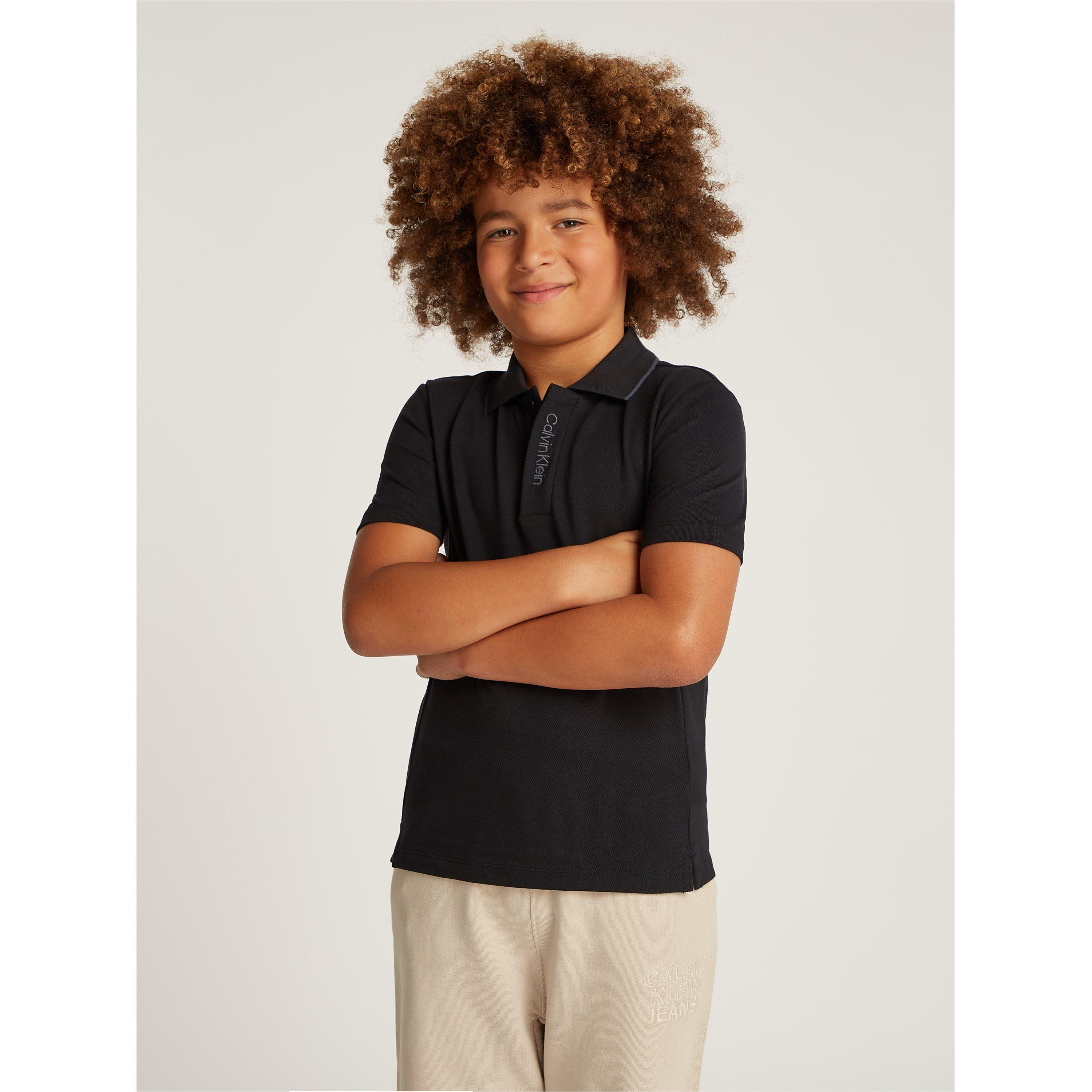 Ck Black - Calvin Klein Jeans - Kids' Embroidered Logo Short Sleeve Polo Shirt - 5
