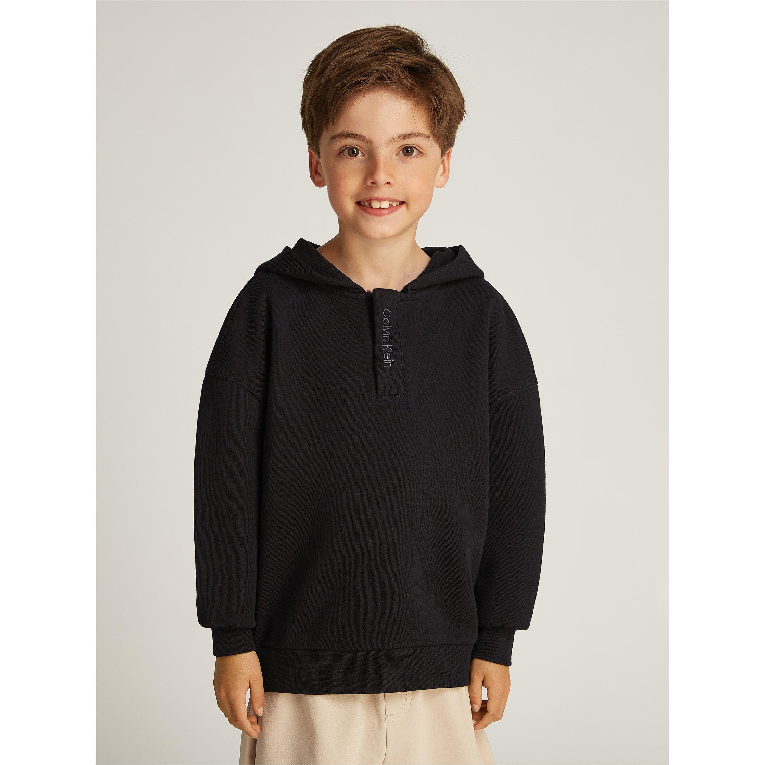 CK Black BEH - Calvin Klein Jeans - Kids' Embroidered Logo Terry Pull Over Hoodie - 1
