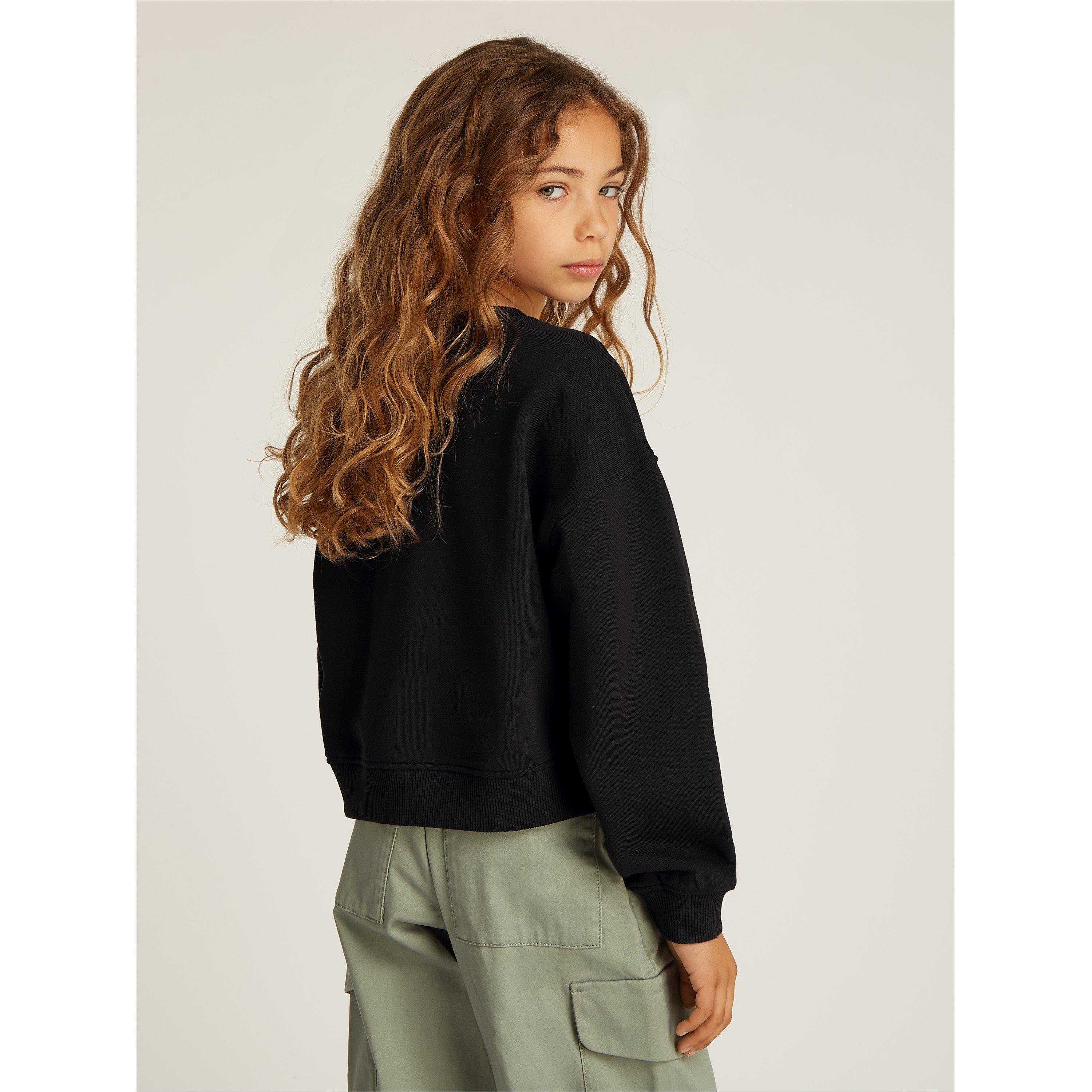 CK Black BEH - Calvin Klein Jeans - Kids' Glitter Monologo Cotton Crew Sweatshirt - 2