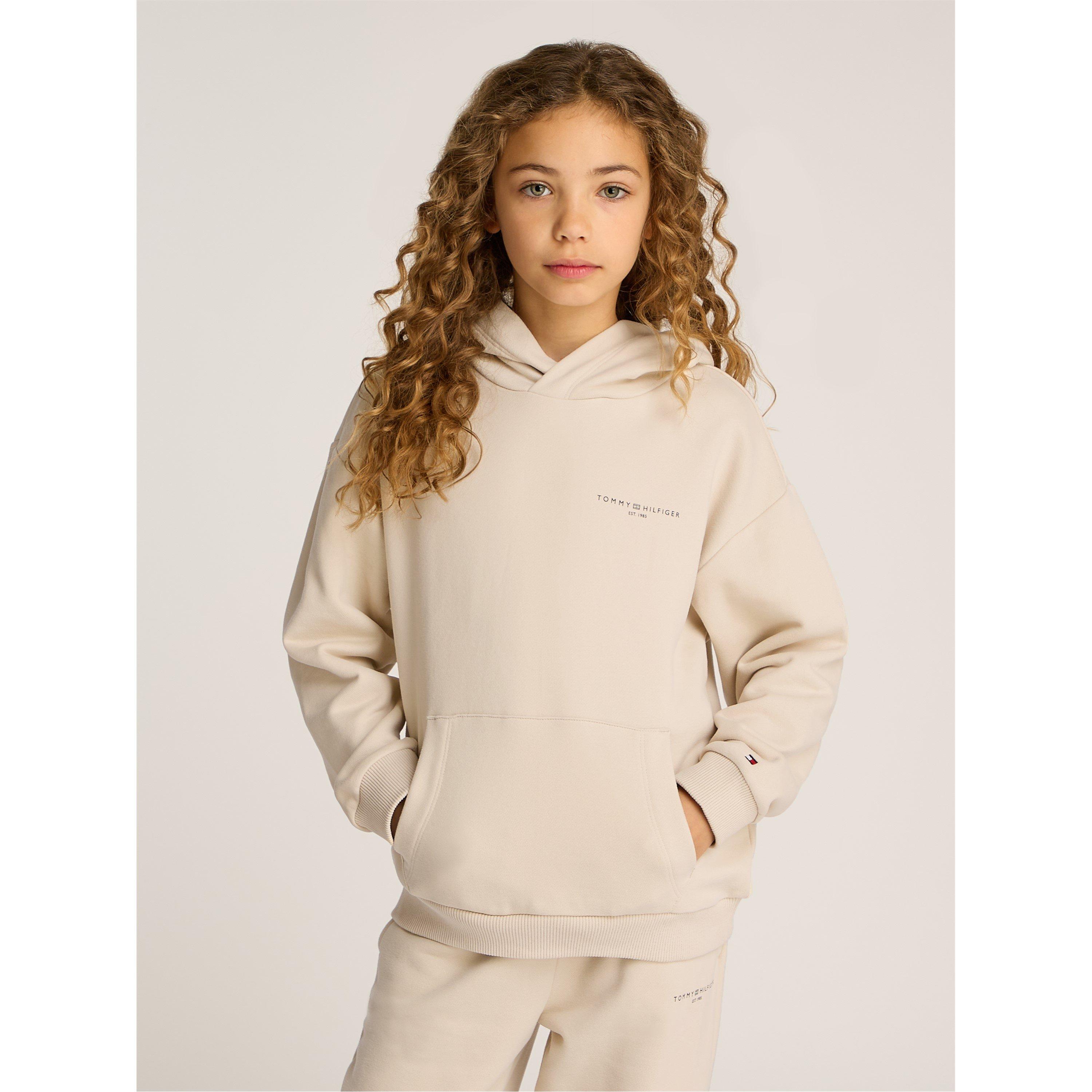 Tommy Hilfiger 1985 Mini Corp Logo Hoodie Juniors - Beige ACI - Size 10Y