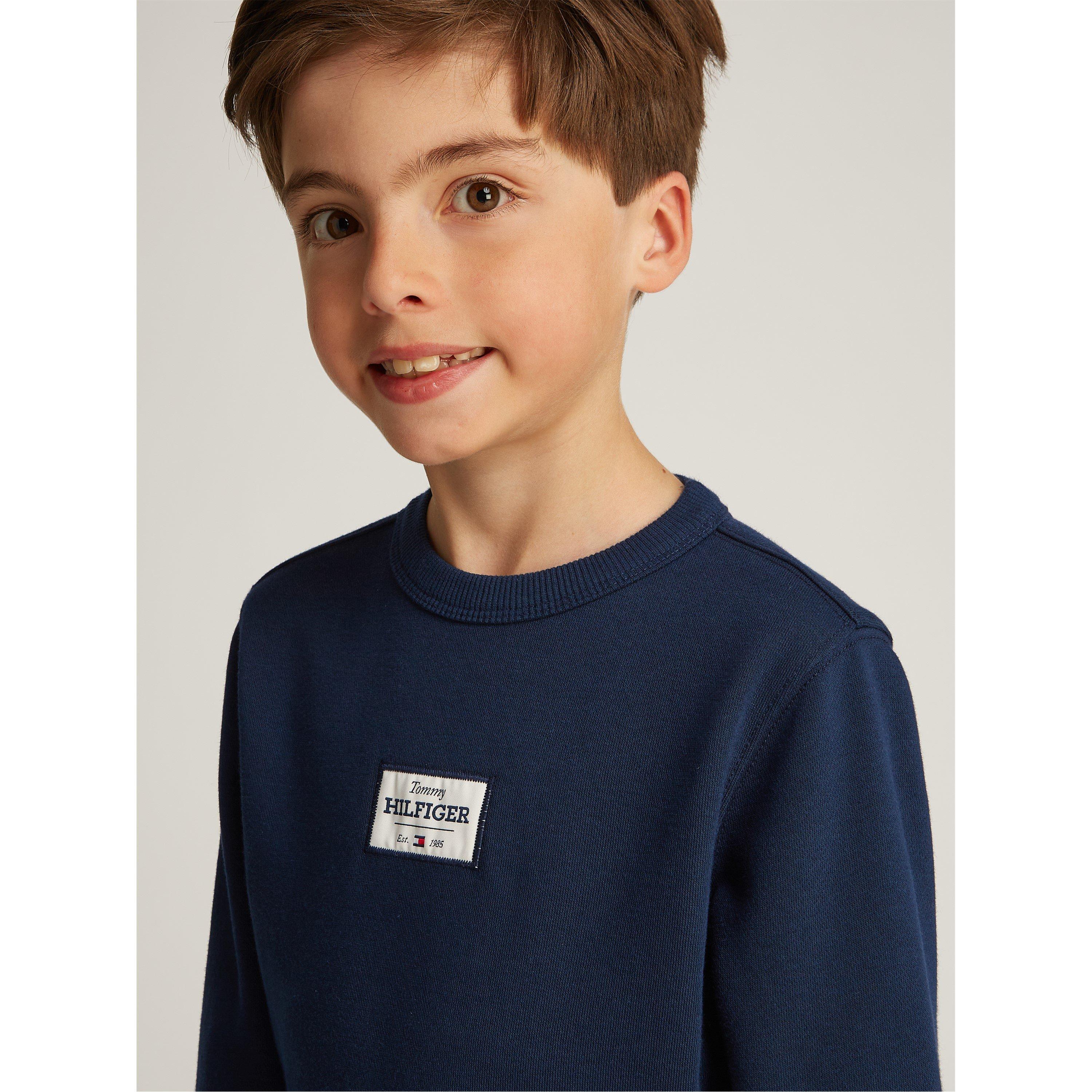 Navy C1G - Tommy Hilfiger - Kids' Monotype Label Crew Sweatshirt - 2
