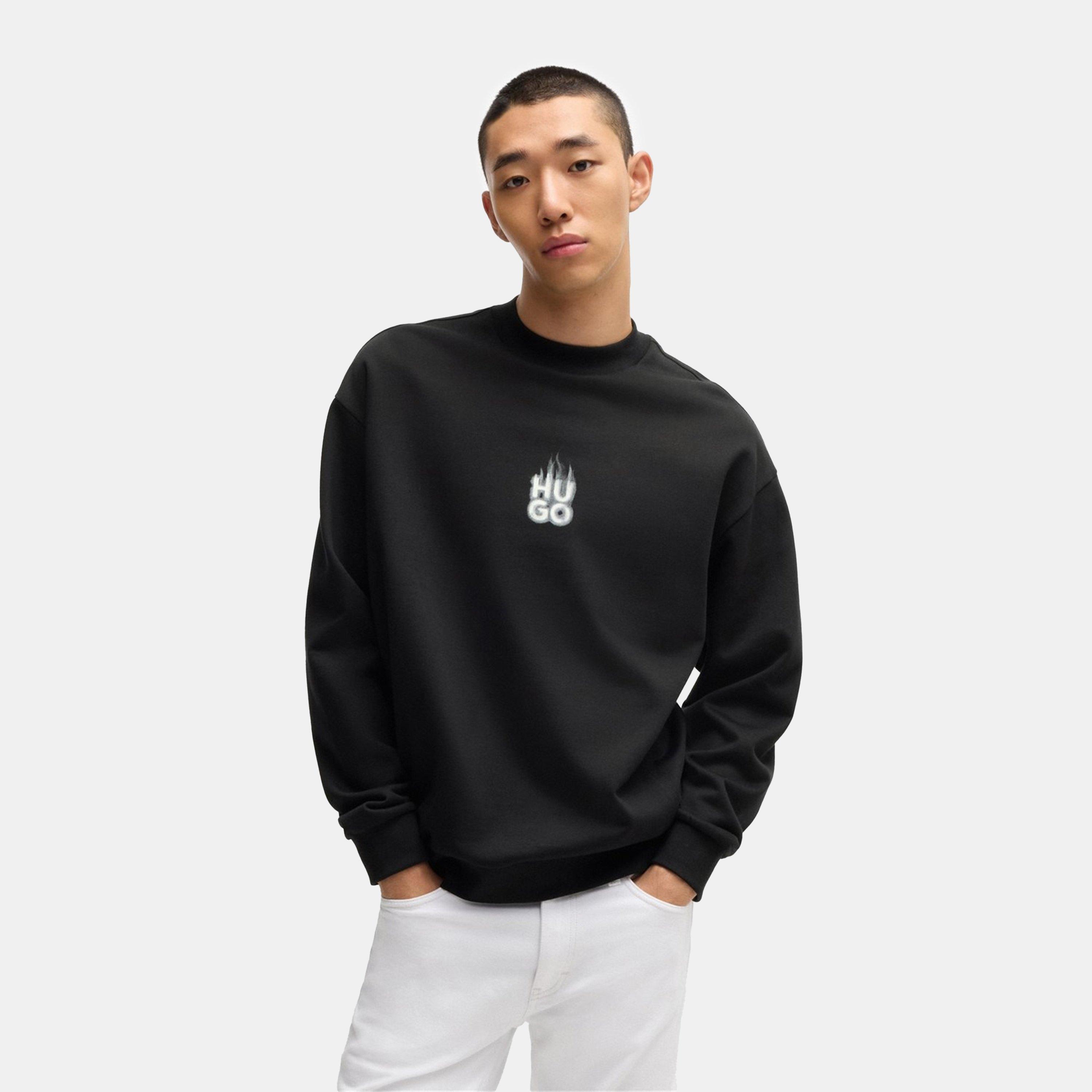 Black 001 - Hugo - Men's Durungu Crew Sweatshirt - 2