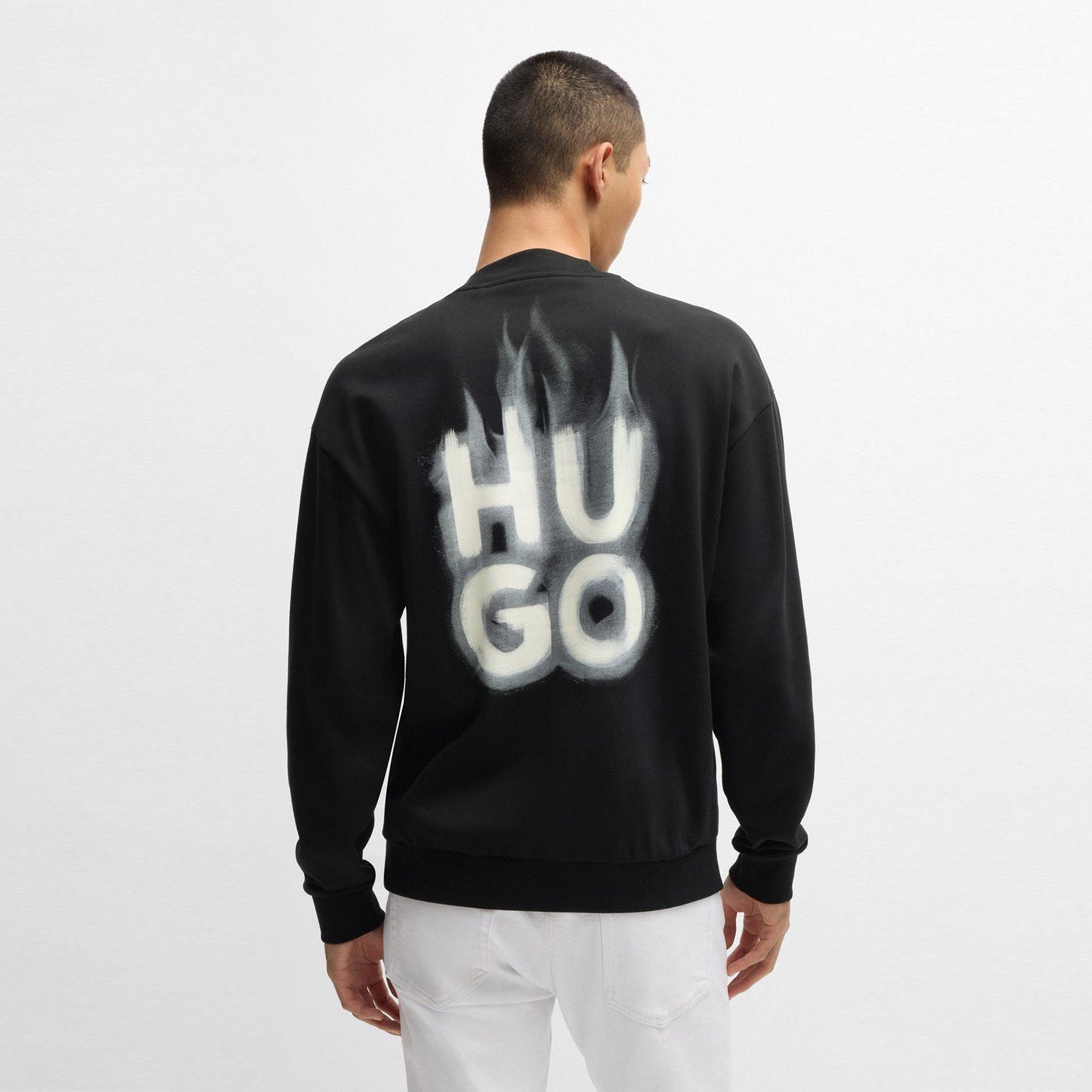 Black 001 - Hugo - Men's Durungu Crew Sweatshirt - 3